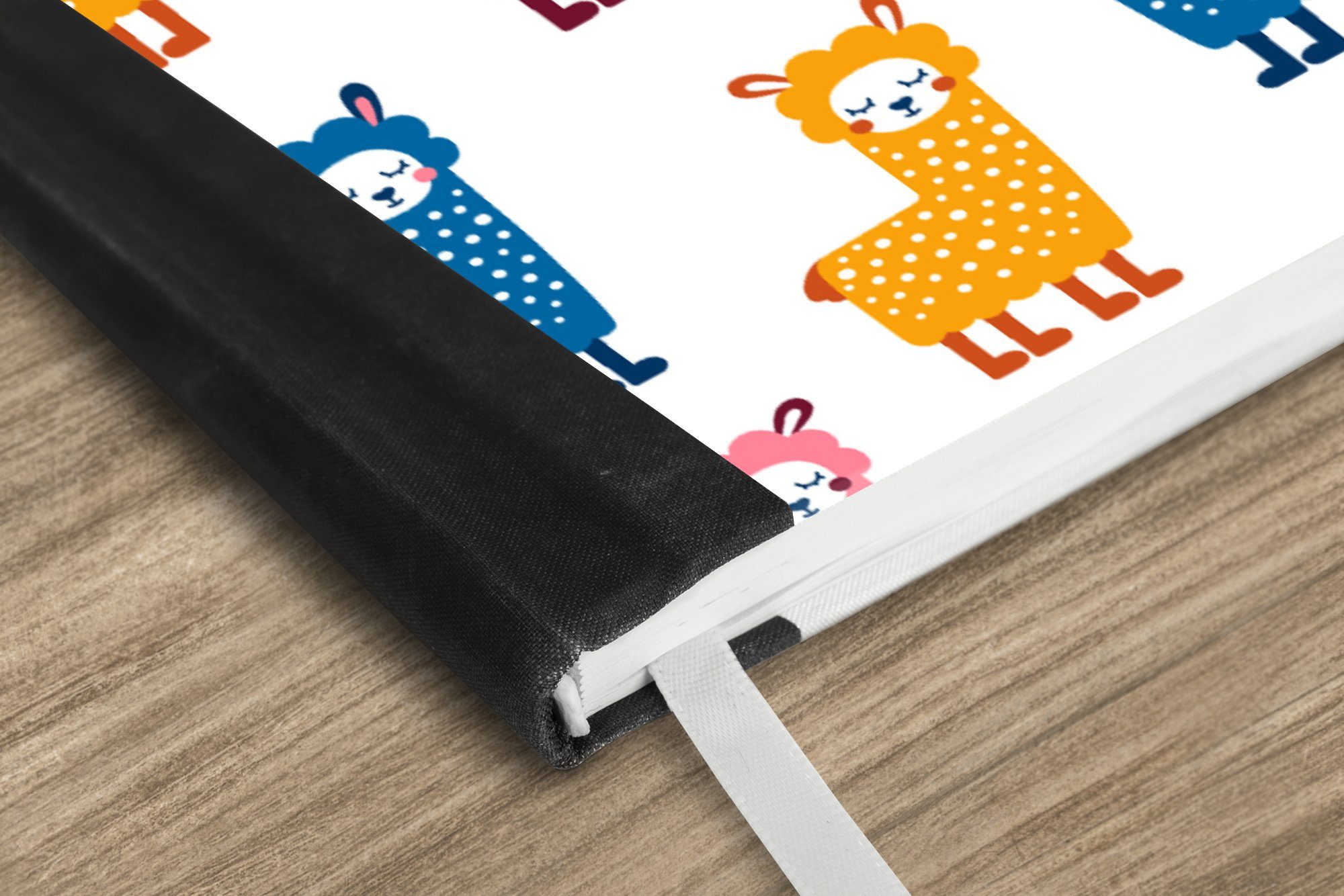 Thumbnail - MuchoWow Notizbuch Lama - Tiere - Muster - Rosa - Blau, Notebook, Notizblock a5, Tagebuch, Journal Liniert