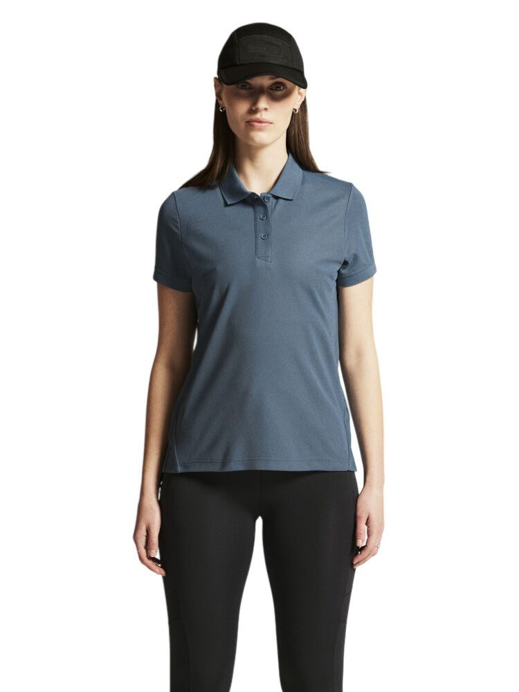 Poloshirt Core Unify (funktionelles Recyclingpolyester) grau/blau Damen