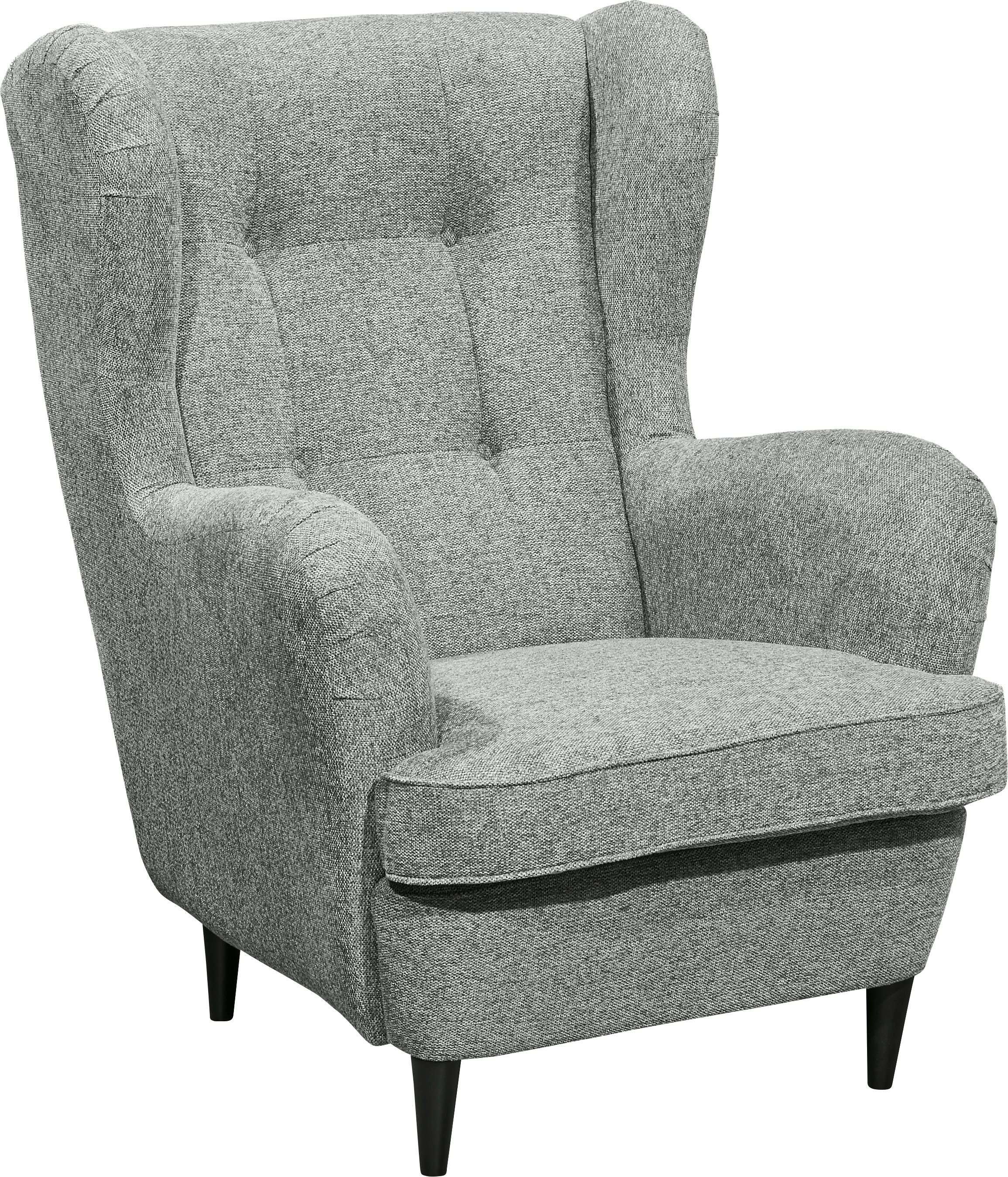 ED EXCITING DESIGN Ohrensessel Oskar, mit Massivholzfüßen