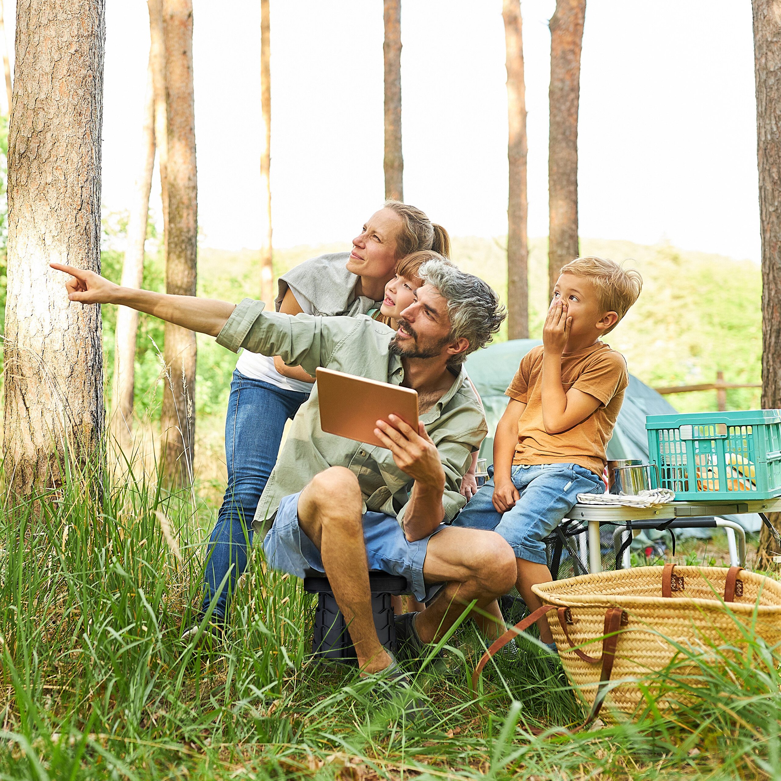 relaxdays Campinghocker Teleskophocker Camping, Schwarz-Grün