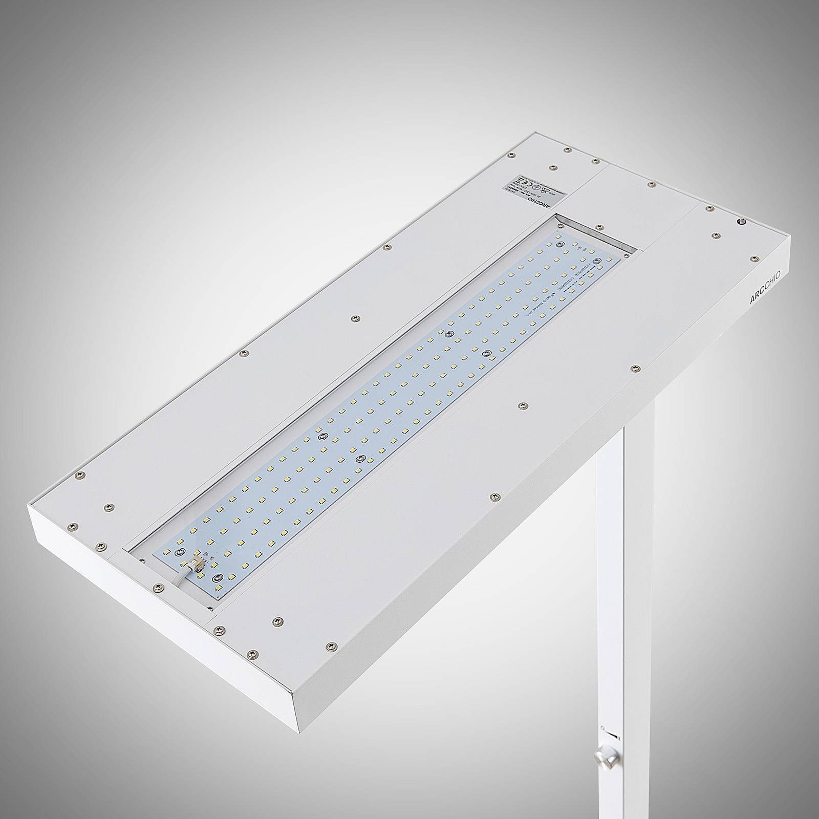 Arcchio Stehlampe Logan, dimmbar, LED-Leuchtmittel verbaut, Aluminium, Kunststoff, 1 (RAL fest flammig, weiß inkl. universalweiß, 9003)