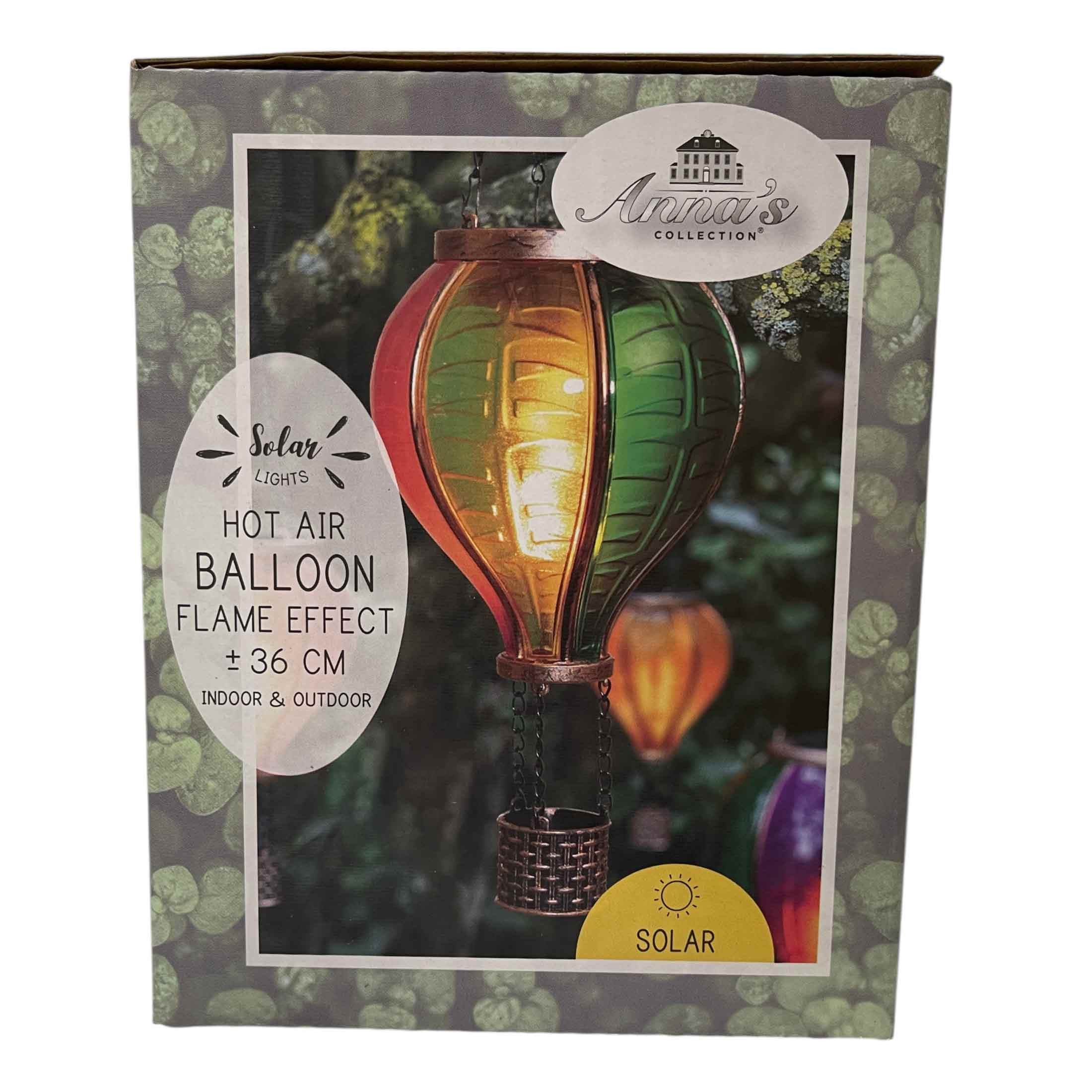 Coen Bakker LED Solarleuchte Hot Air Balloon, LED, amberfarben, Hängeleuchte Heißluftballon bunt 12 LED 11x20cm