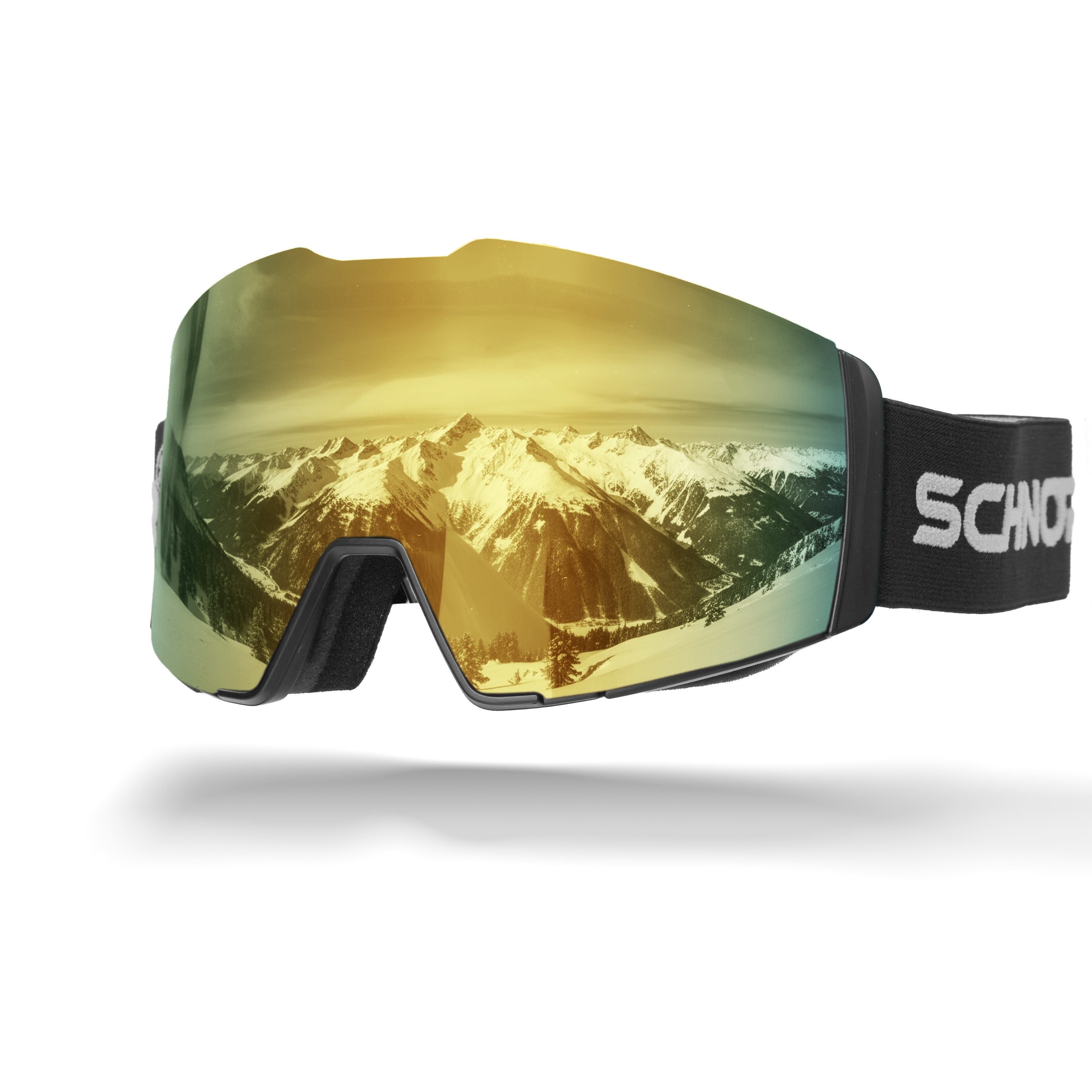 SCHNORR Sportbrille Schnorr Skibrille Edge Gold (S2), Full REVO, Anti-Fog, UV400, (1-St), Full REVO-Beschichtung Gold (S2)