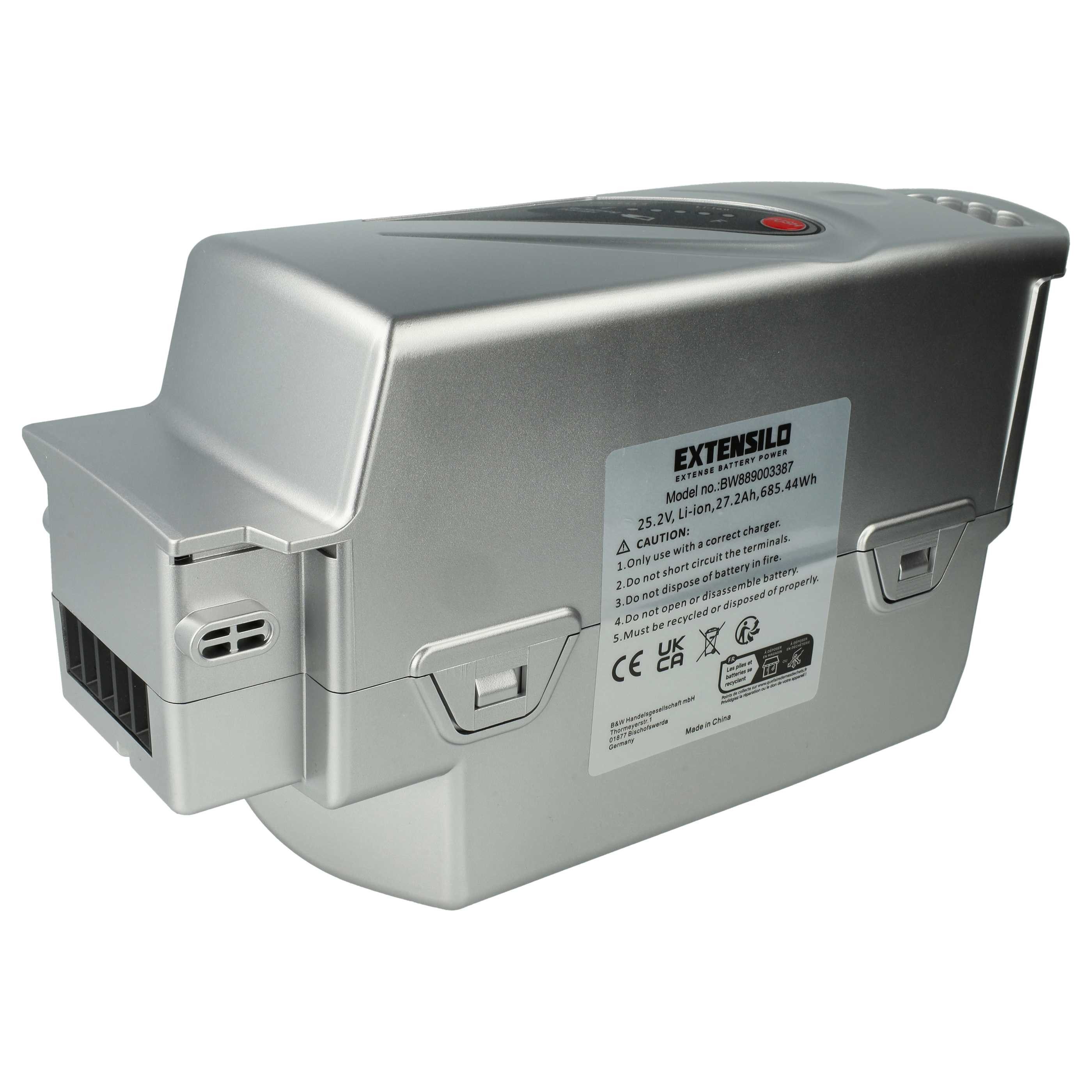 Extensilo Akku Ersatz für Panasonic NKY 224B02, NKY 226B02, NKY 210B02, NKY E-Bike Akku Akku Li-Ion 27200 mAh (26 V, 1 St), Leistungsfähiger Austausch-Akku für Pedelec, Elektrofahrrad, E-Bike