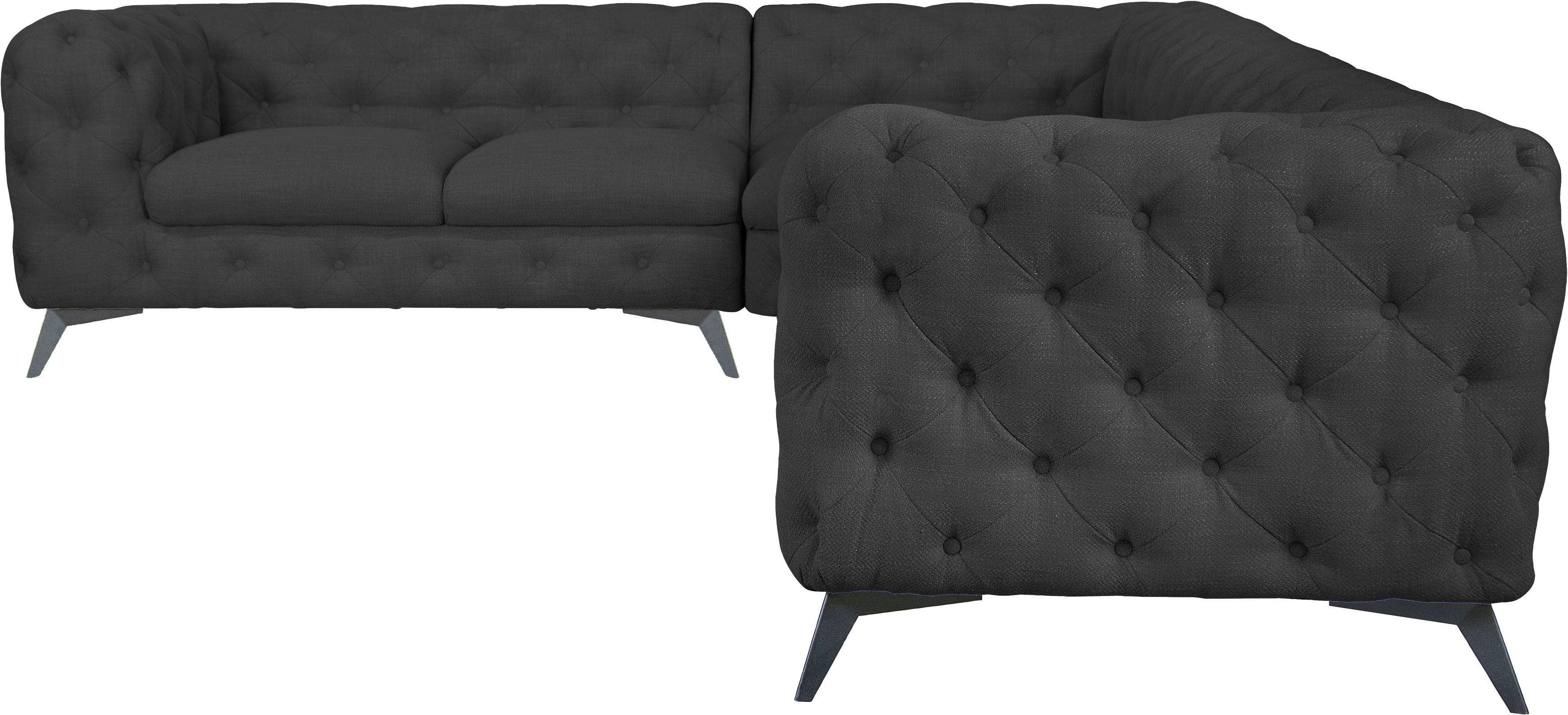 Leonique Chesterfield-Sofa "Ecksofa GLYNIS L-Form mit Wellenunterfederung, günstig online kaufen