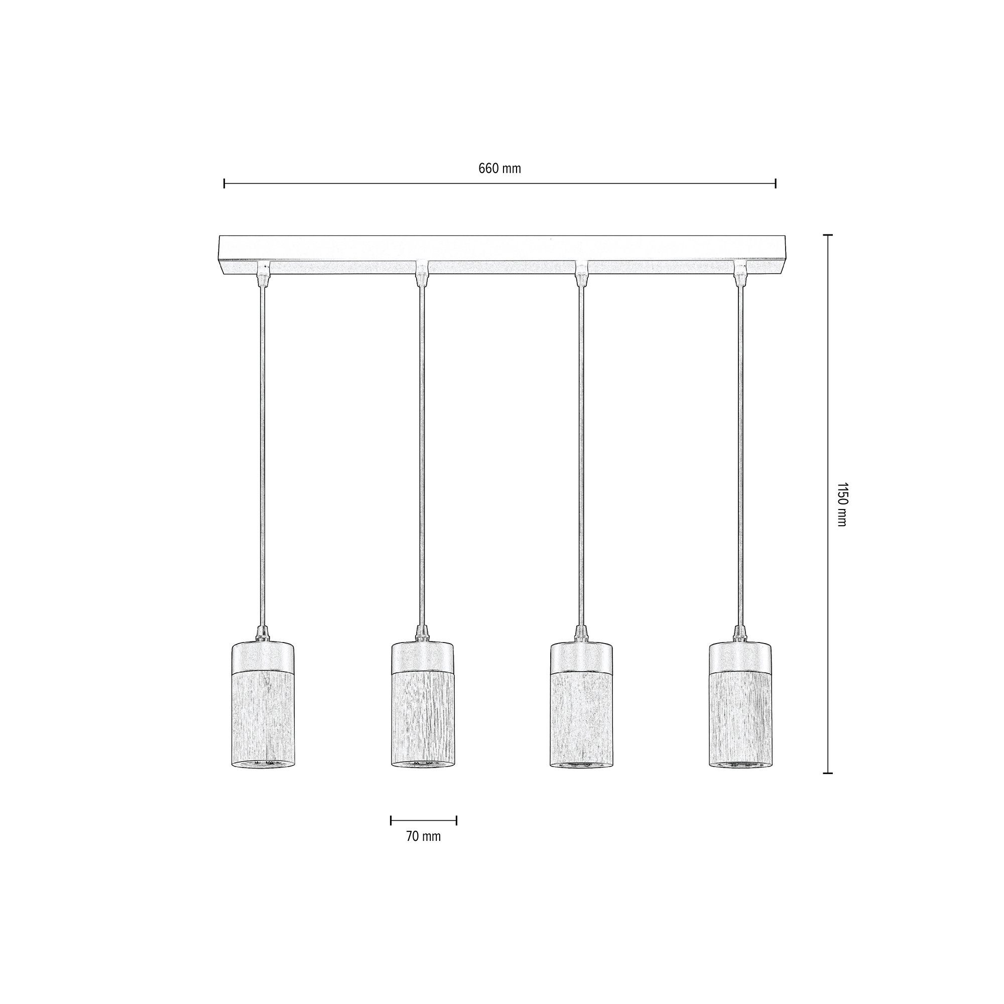 LIGHTING Aus ANNICK, Hängeleuchte, wechselbar, inkl. LED Eichenholz Pendelleuchte Metall, edlem LED-Leuchtmittel BRITOP und Warmweiß,