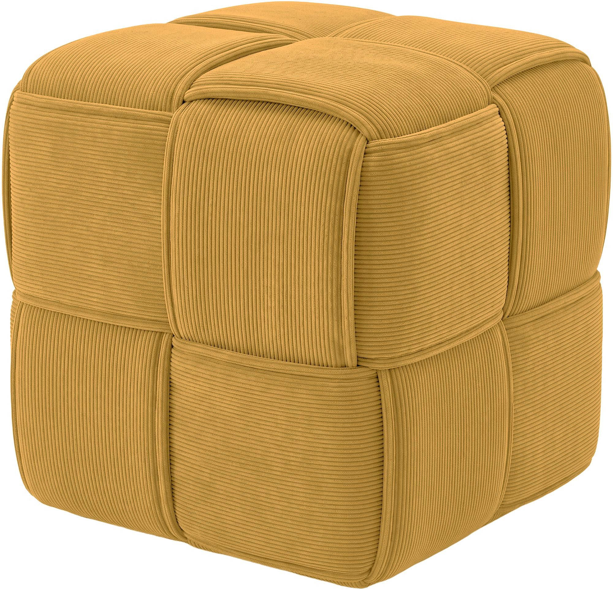 CLP Sitzhocker Sitzhocker Cordstoff Forinta (1er), quadratisch gepolstert, bequem und stabil