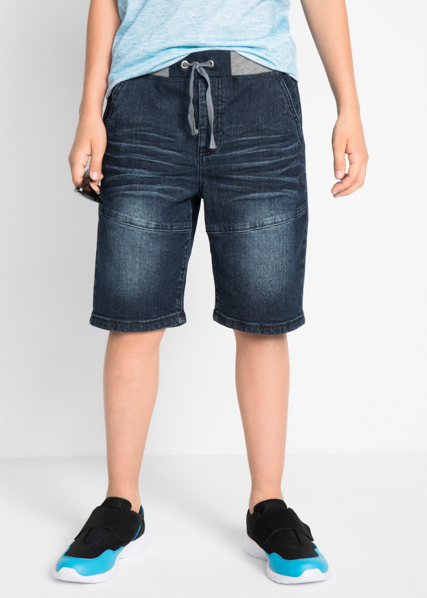 bonprix Bermudas mit elastischem Bund und Bindeband, Regular Fit, schmale Passform
