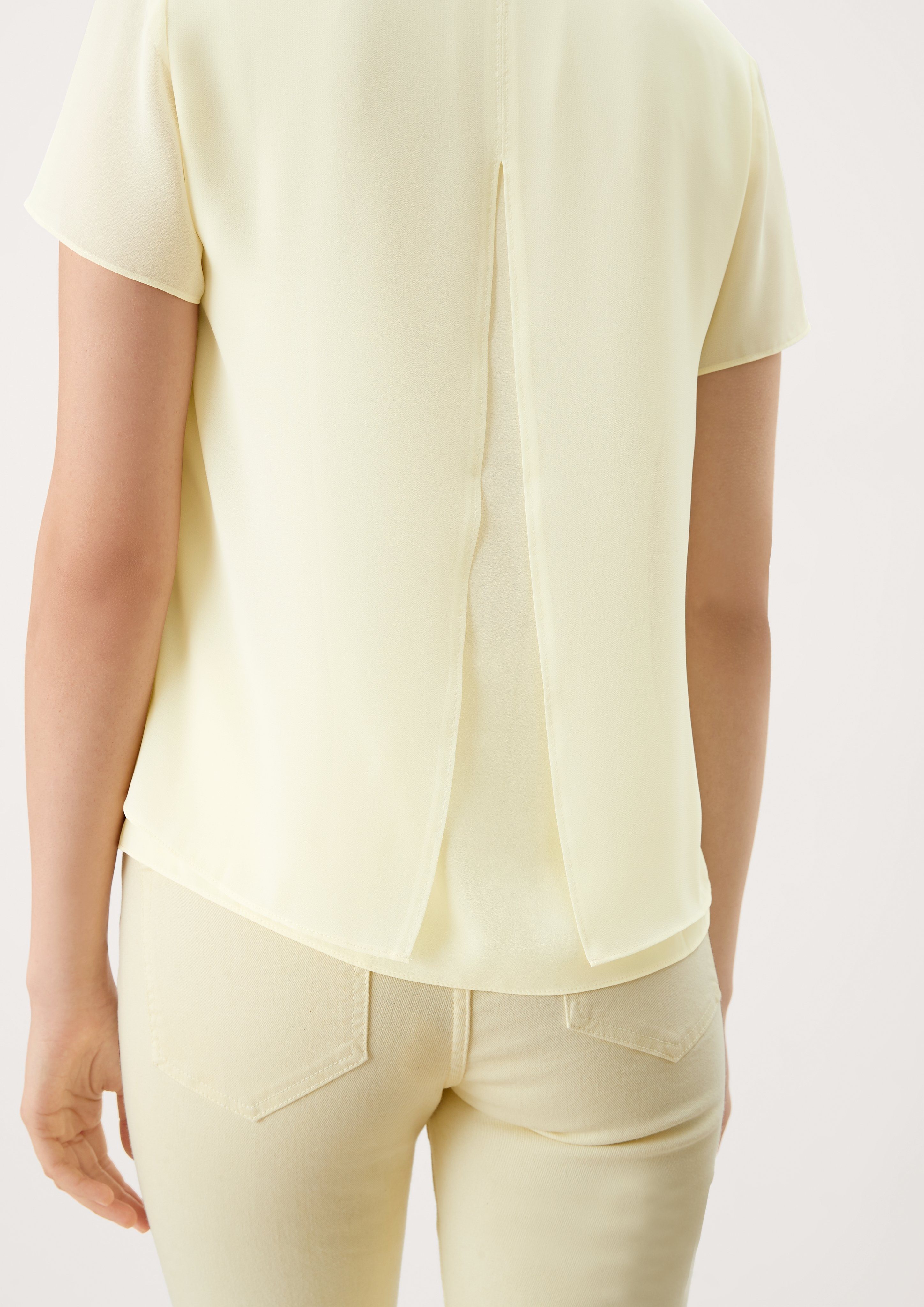 Damen Shirts s.Oliver BLACK LABEL Kurzarmbluse Bluse mit Layering-Effekt Layering