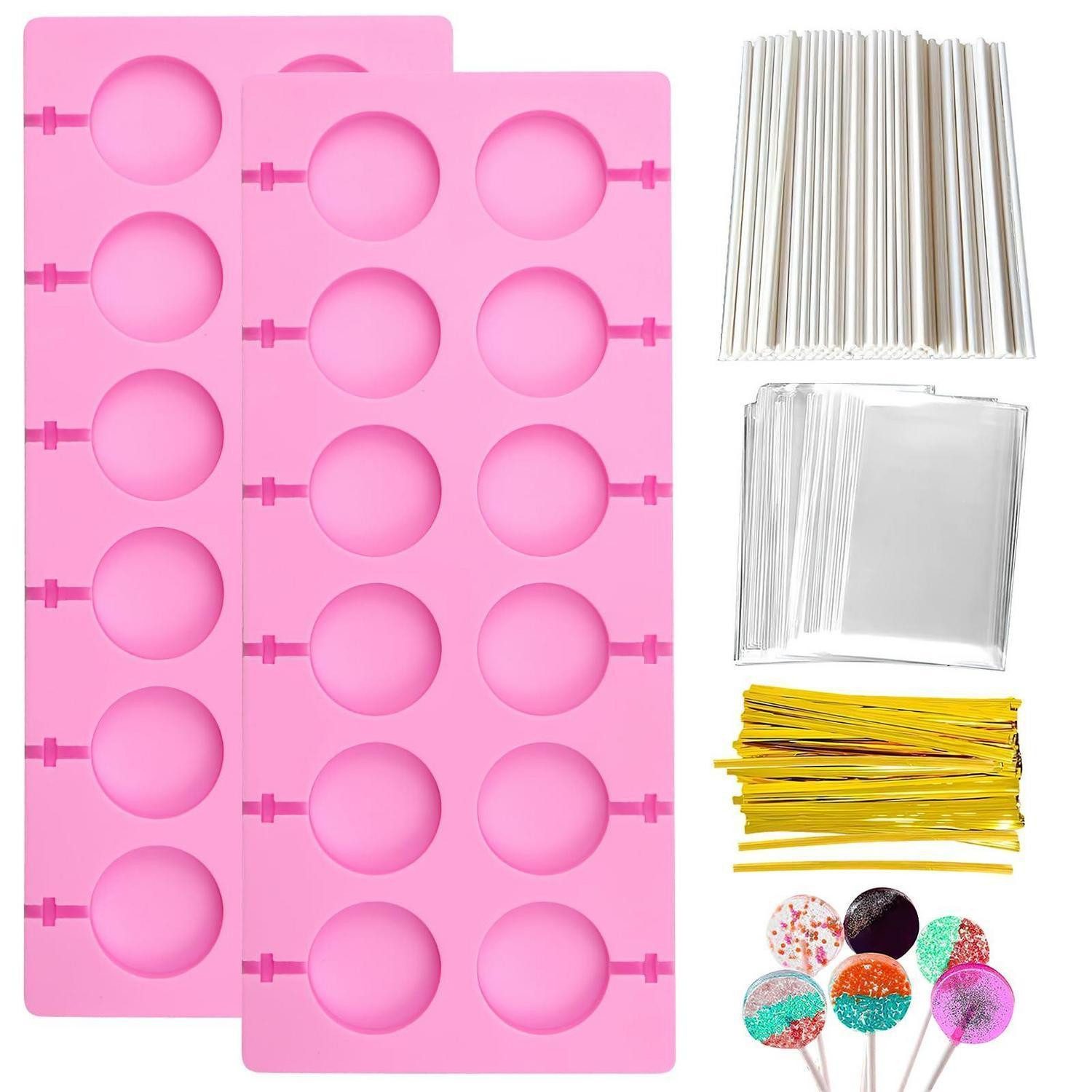 LuxusKollektion Cake-Pop-Form 2x Silikon Lutscherform mit 12 Fächern