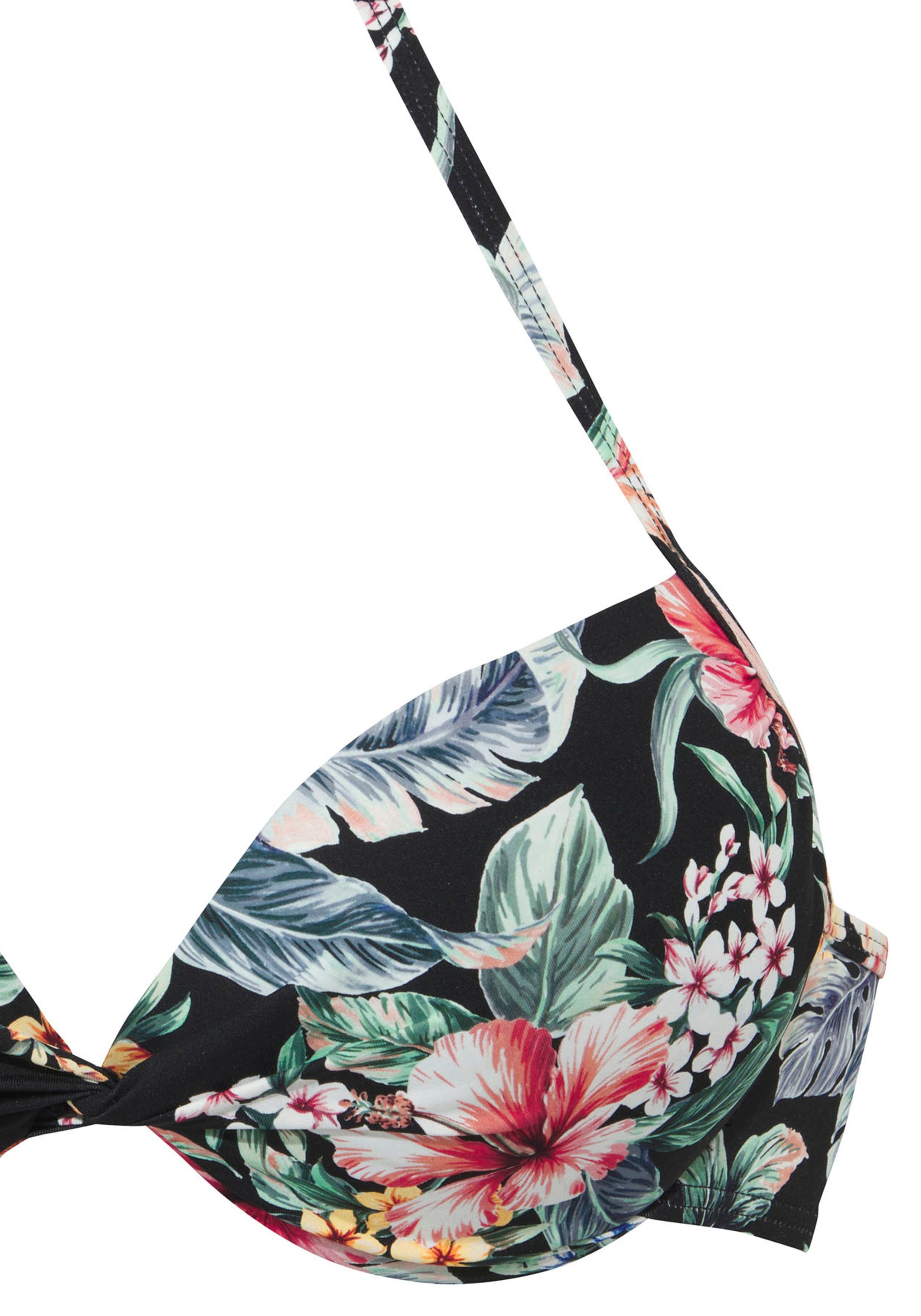 LASCANA Push-Up-Bikini-Top Salsa, mit tollem Blumenprint