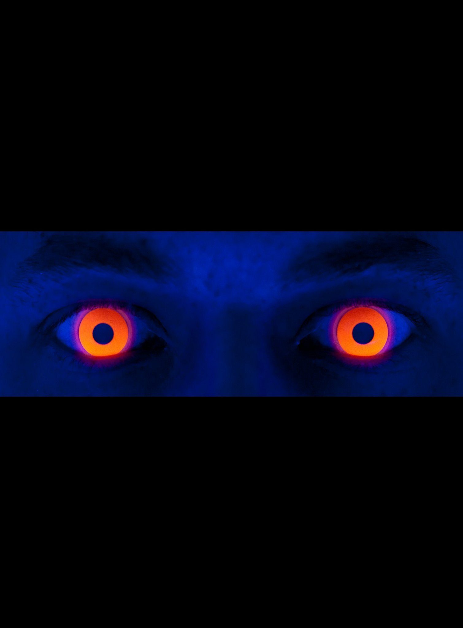 Maskworld Motivlinsen UV Orange Kontaktlinsen - Karneval Faschingskostüm, Motivlinsen ohne Sehstärke