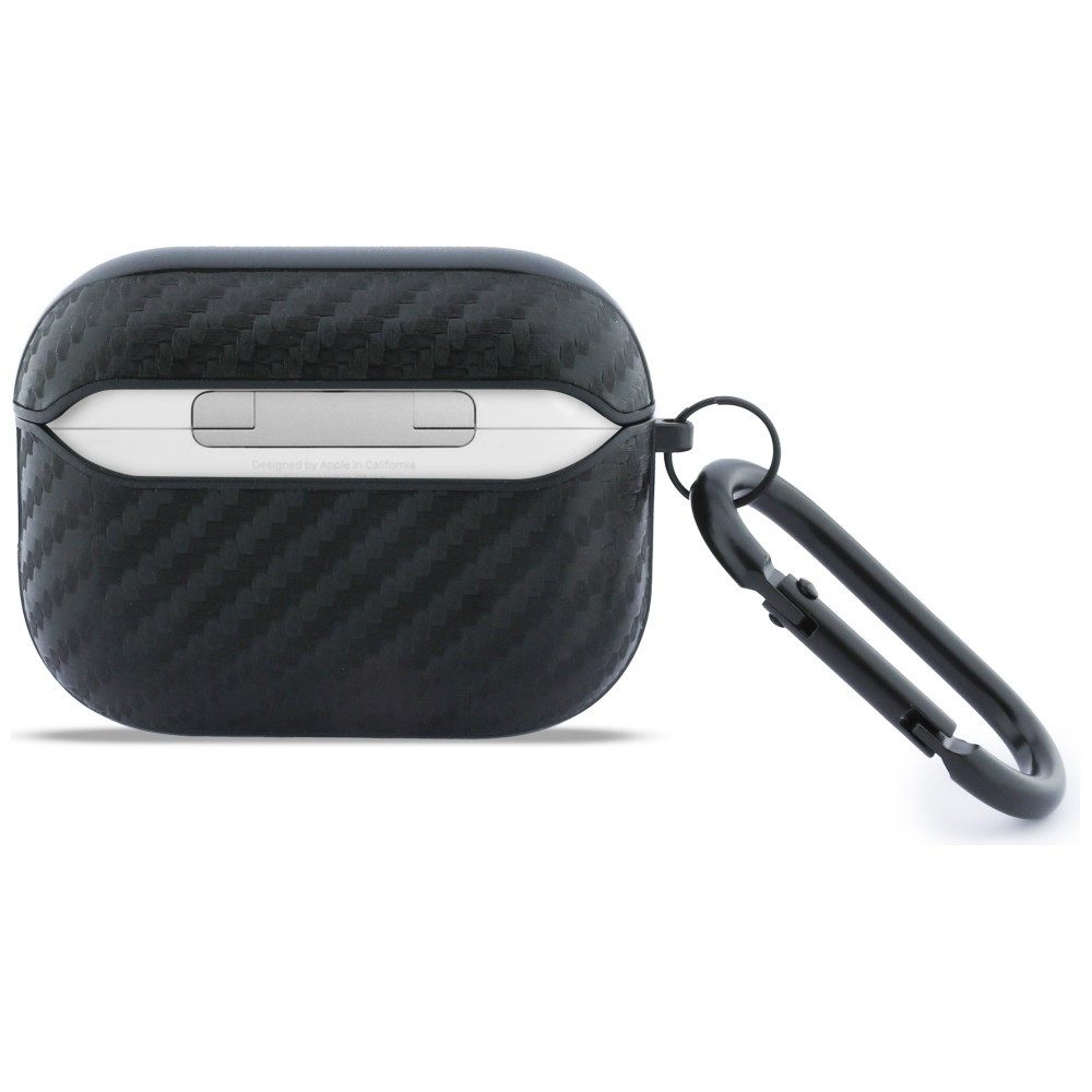 BMW Kopfhörer-Schutzhülle Case AirPods Pro 3 BMW Carbon-Optik schwarz Logo Metall mit Karabiner