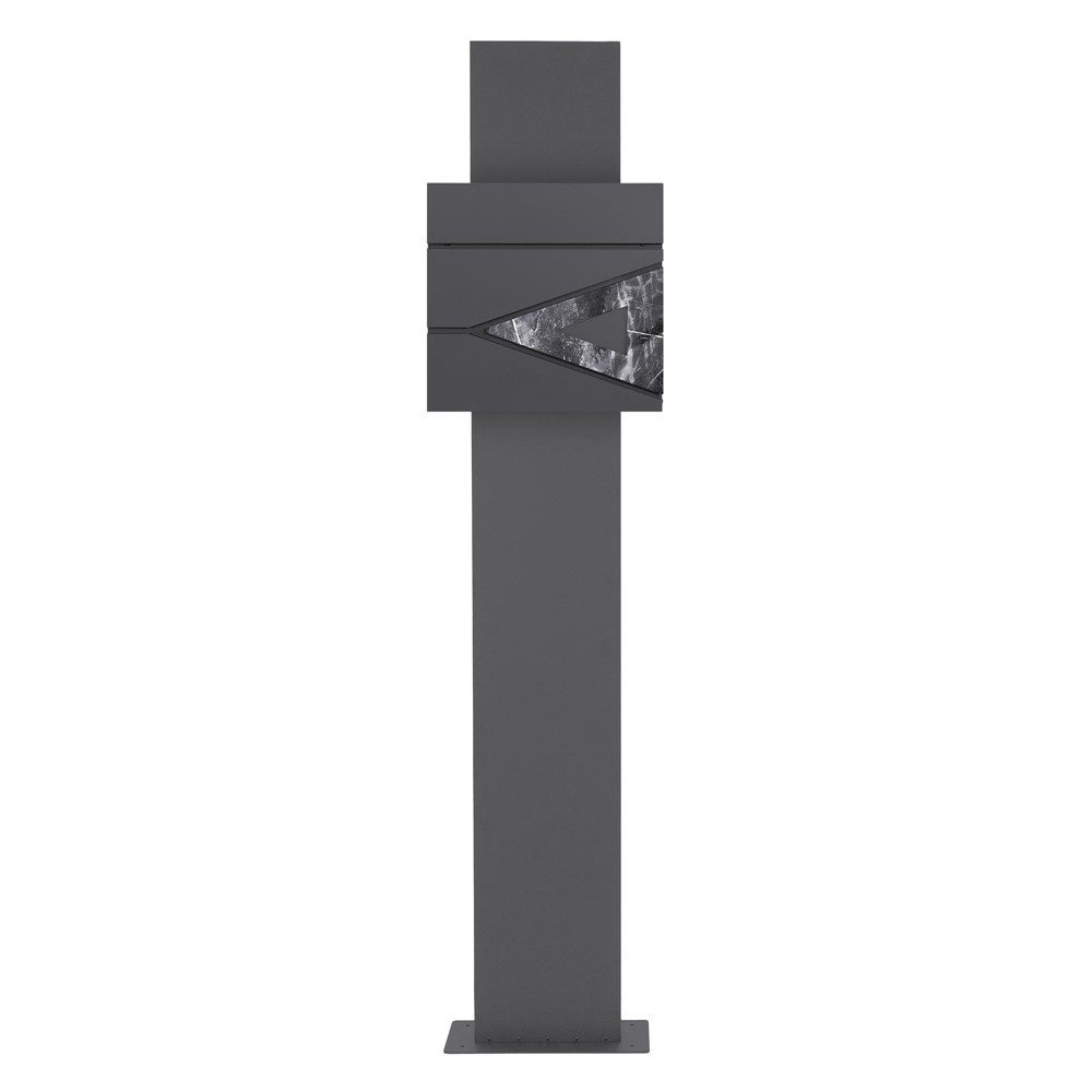 ML-DESIGN Standbriefkasten Wandbriefkasten Briefkasten Postkasten mit Zeitungsfach inkl. Standfuß, Briefkastenanlage mit Standfuß Anthrazit 170 cm Mailbox mit Pfosten