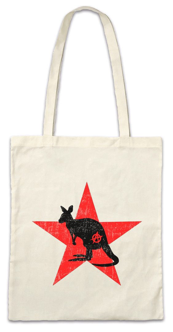 Beuteltasche Anarchy Kangaroo Stofftasche Socialism Communism Anarchie Känguruh