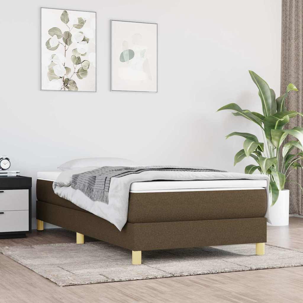 furnicato Bett 203 x 80 x 25 cm, Dunkelbraun, Stoff, Boxspring-Bettrahmen (1-tlg), Atmungsaktives Bettgestell mit stabilen Beinen für dein Schlafzimmer