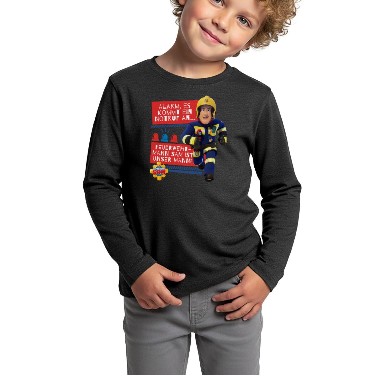T-Shirt Feuerwehrmann Sam™ Mit Text Vom Intro-Song Kinder Premium Langarmshirt
