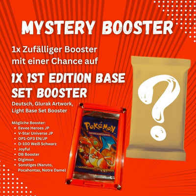 POKÉMON Sammelkarte Mystery Booster, Chance auf Glurak 1st. Edition Base Set Booster