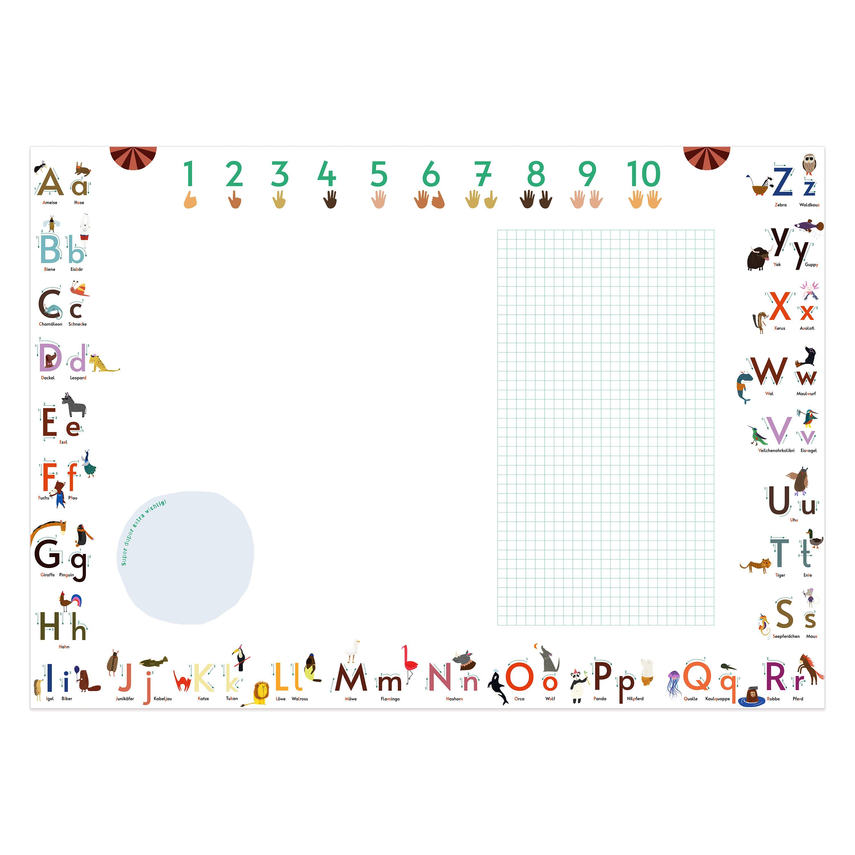 Close Up Schreibtischunterlage ABC Schreibtischunterlage Druckschrift zum Abreißen