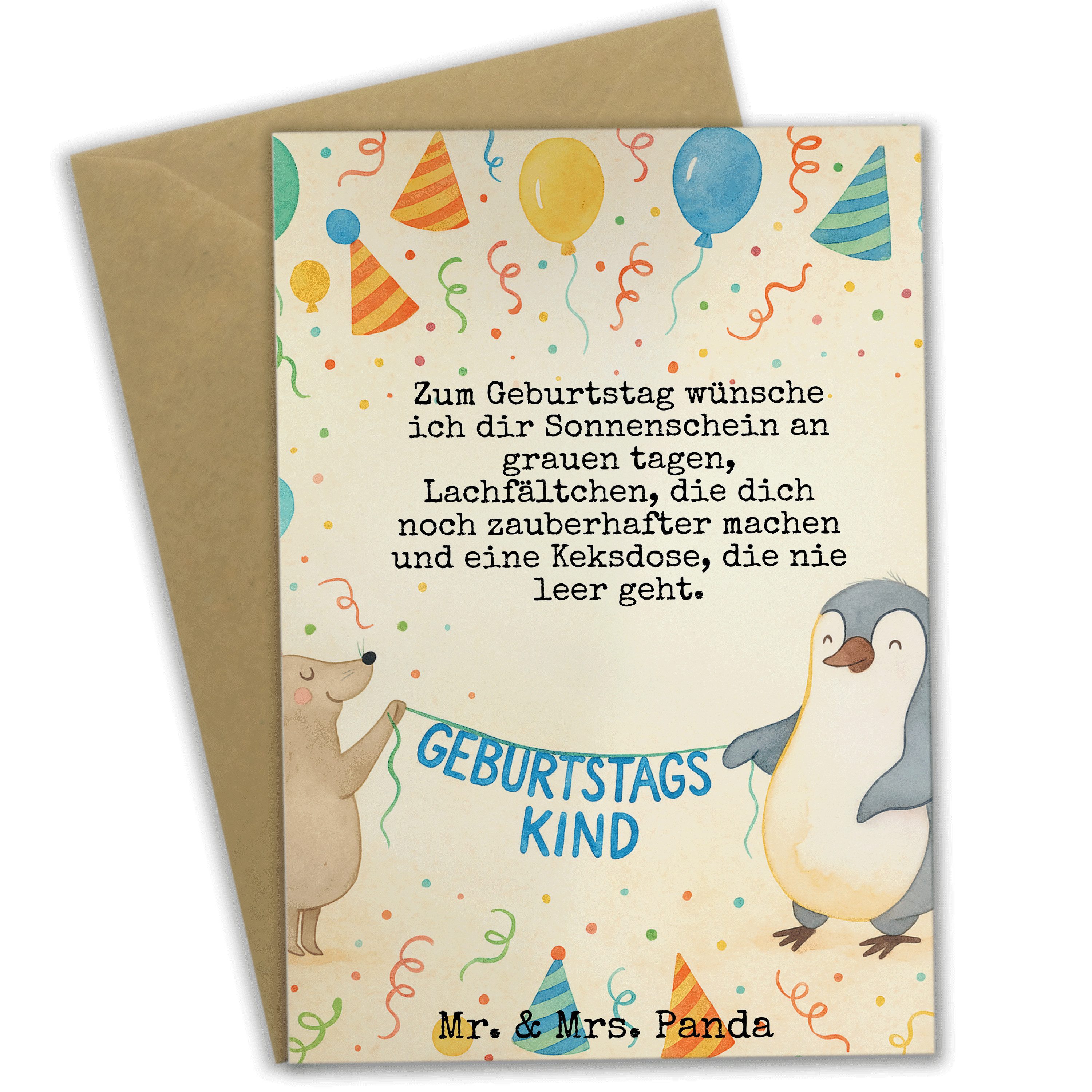 Mr. & Mrs. Panda Grußkarte Maus Pinguin Geburtstag Design, Grußkarte, Weiß, Geschenk, Ansichtska, Einladungskarte Klappkarte Karte