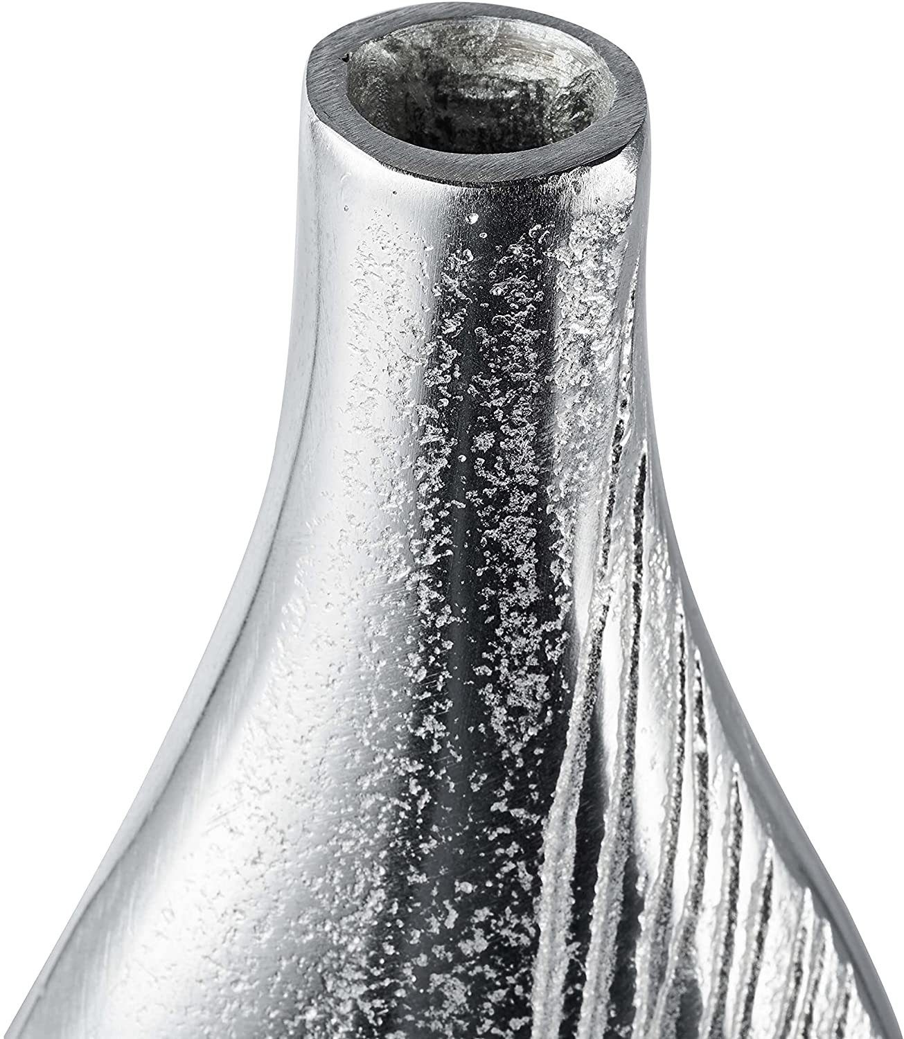 MichaelNoll Dekovase Vase Dekovase Aluminium Silber Deko Metall 44 cm
