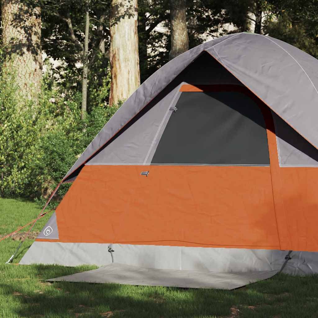 furnicato Faltzelt Camping Kuppelzelt 215x150x127 cm Orange, (1 tlg), Wetterfestes Familienzelt mit E-Anschluss und versiegelten Nähten