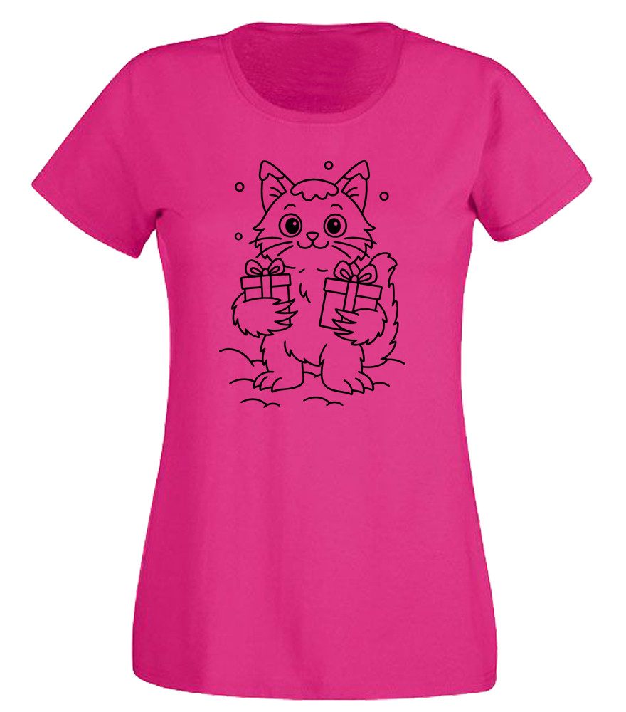 G-graphics T-Shirt Wer-Katze mit Geschenken Slim-fit- Damen T-Shirt mit schaurig schönem Motiv