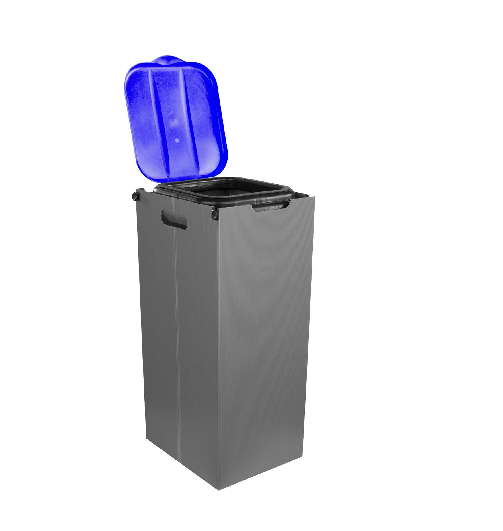 BigDean Müllsackständer BLAU mit Müllbeutelständer Sichtschutz Müllsackhalter Mülleimer