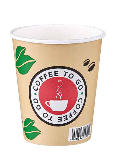 Goldhofer Coffee-to-go-Becher Kaffeebecher Set (100-2000 Stück) hitzebeständige Pappbecher, Ohne Deckel, Optional mit Deckel