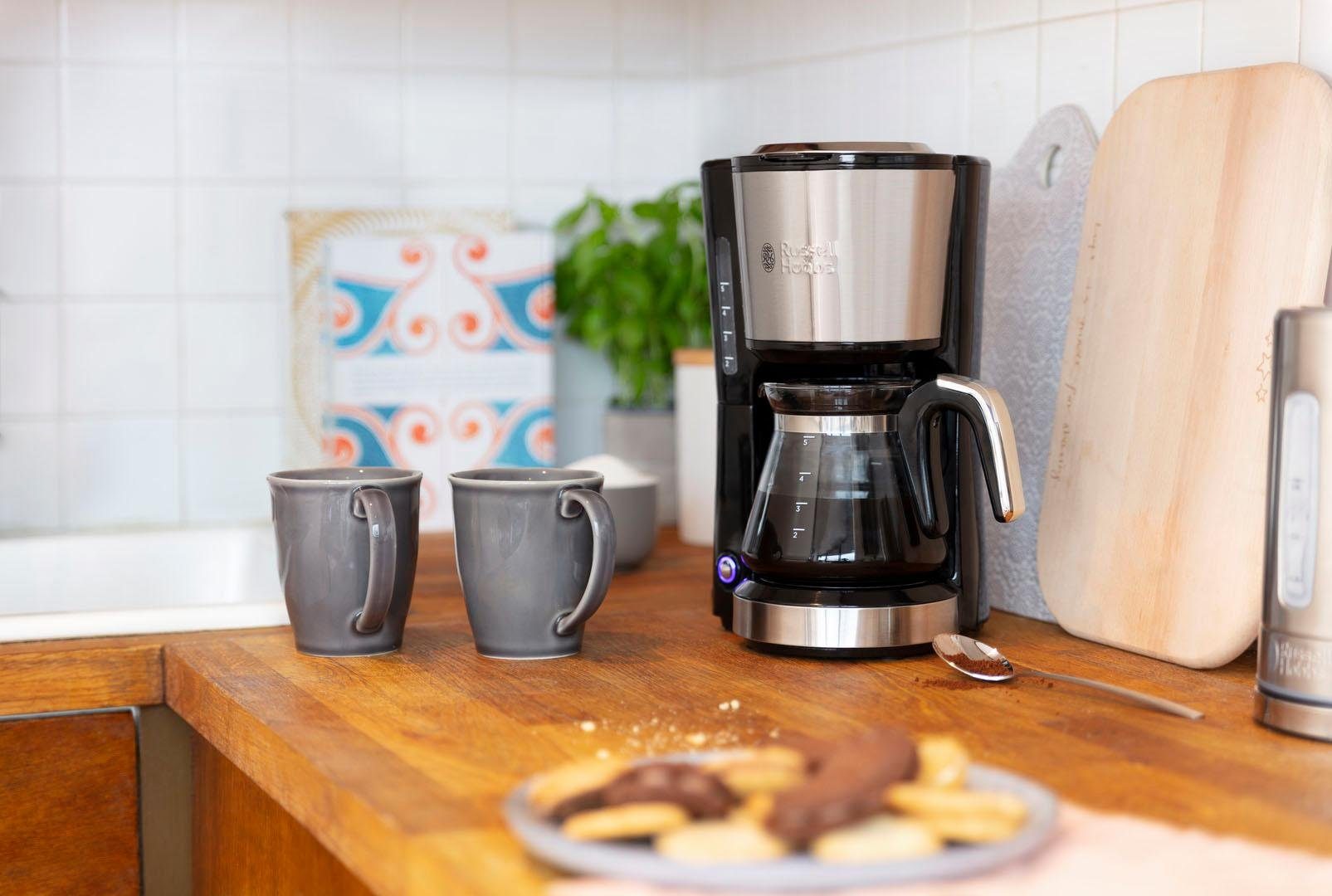 Haushalte Filterkaffeemaschine oder Permanentfilter kleine Küchen Platzsparendes 1x2, RUSSELL 24210-56, Compact HOBBS Home für Kaffeekanne, 0,62l Design