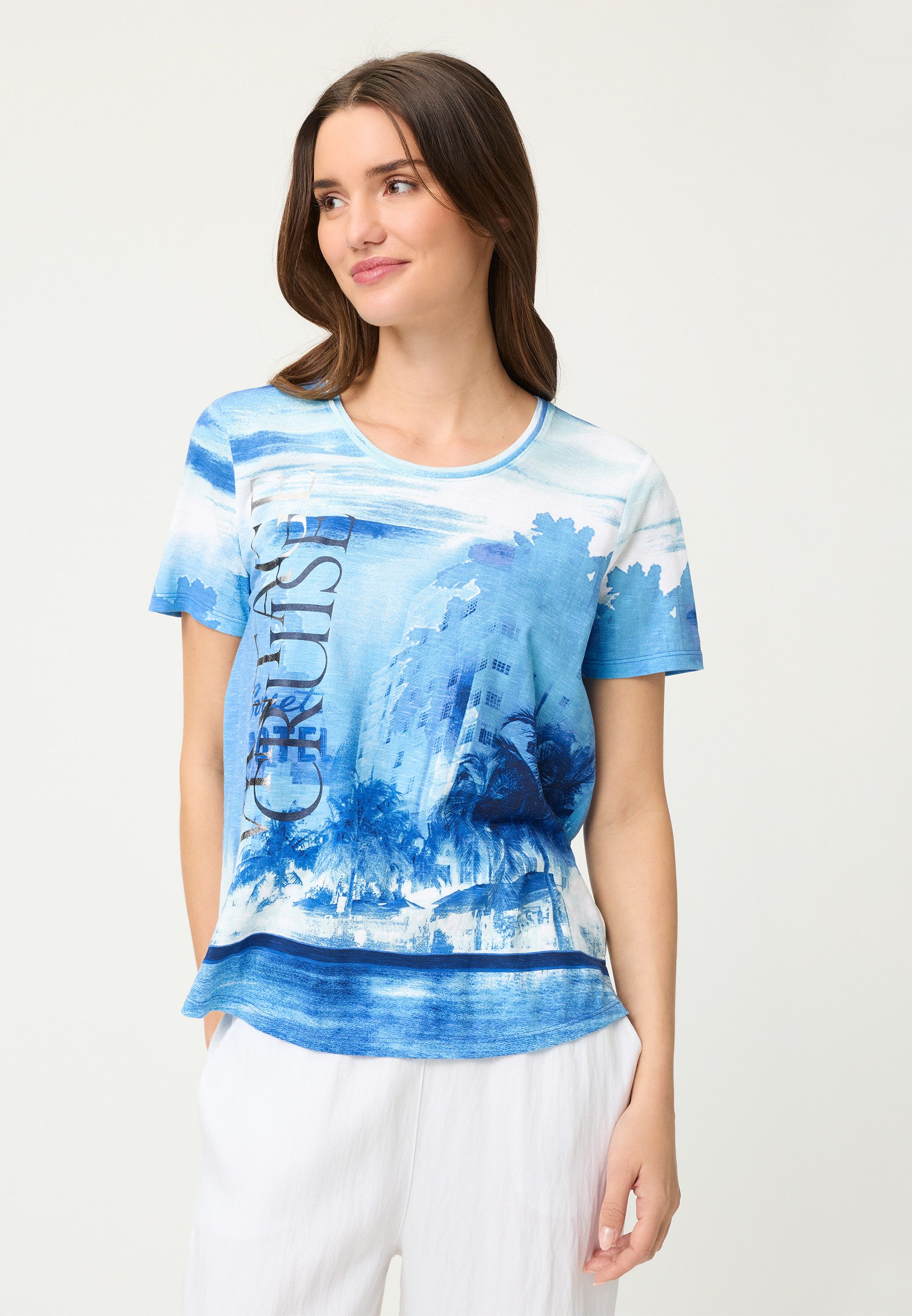 Olsen T-Shirt mit Panneaux-Print