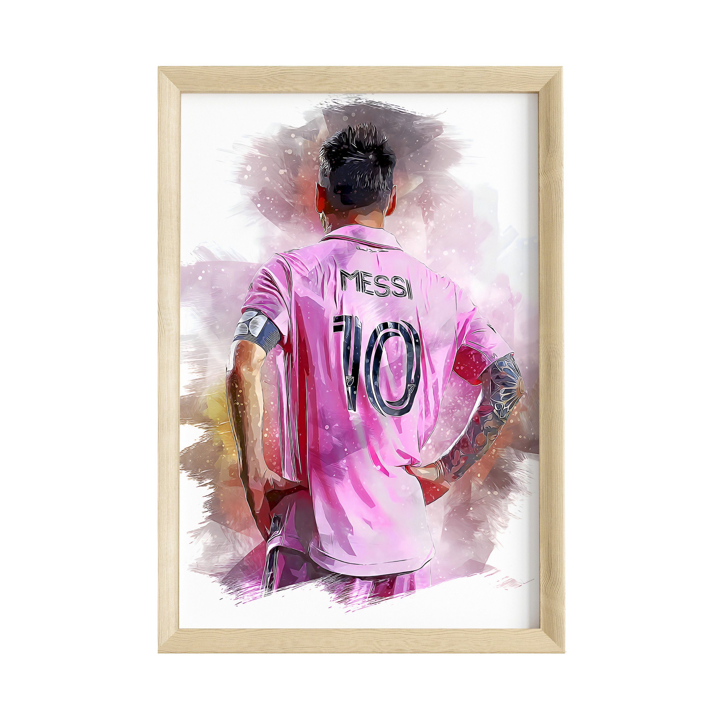 JUSTGOODMOOD Poster ® Lionel Rahmen Miami · 10 · ohne Fußball Poster Messi Inter