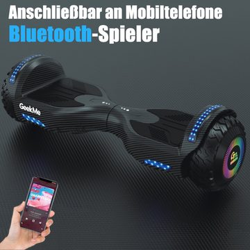 RCB Balance Scooter Kart GEEKME Z5 series Hoverboard mit Hoverkart 300W mit Bluetooth-Player, 12,00 km/h, 6.5" Hoverboard mit LED-Leuchter max.Geschwindigkeit 13km/h