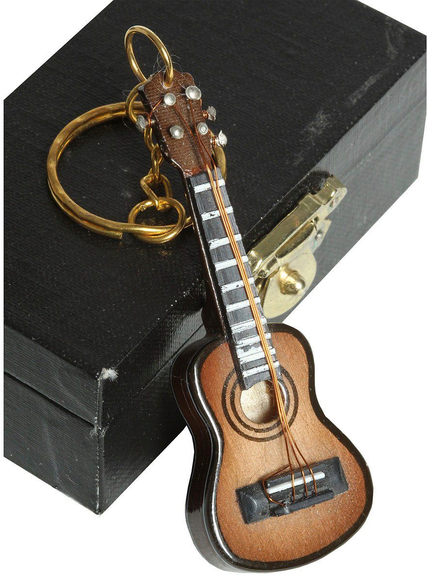 (1 Ambiente Gitarre Haus St) Dekofigur Schlüsselanhänger 7cm dunkel