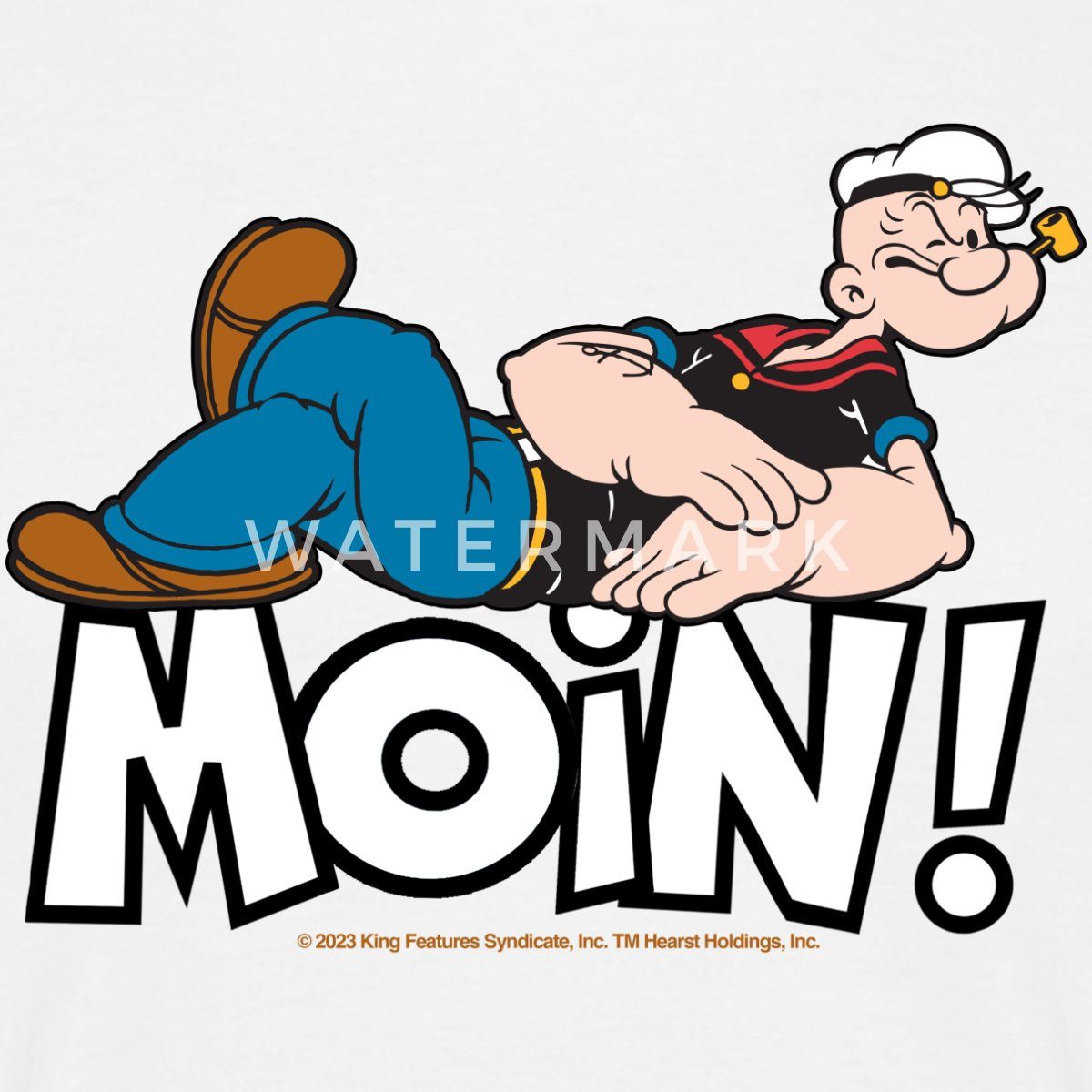 Spreadshirt T-Shirt Popeye Faulenzen Mit Schrift günstig online kaufen