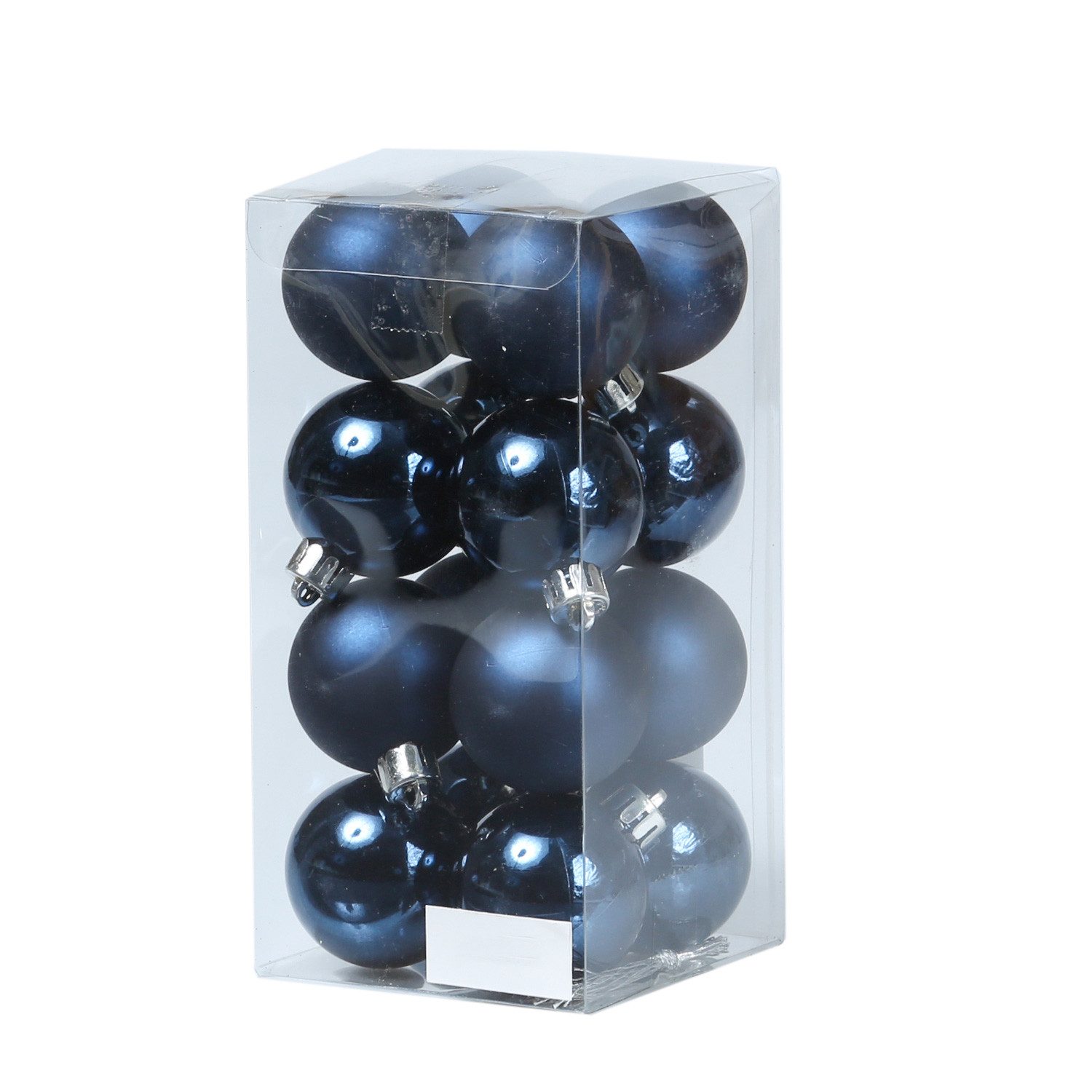 MARELIDA Weihnachtsbaumkugel Christbaumkugeln Weihnachtskugeln bruchfest 4cm dunkelblau 16er Set (16 St)