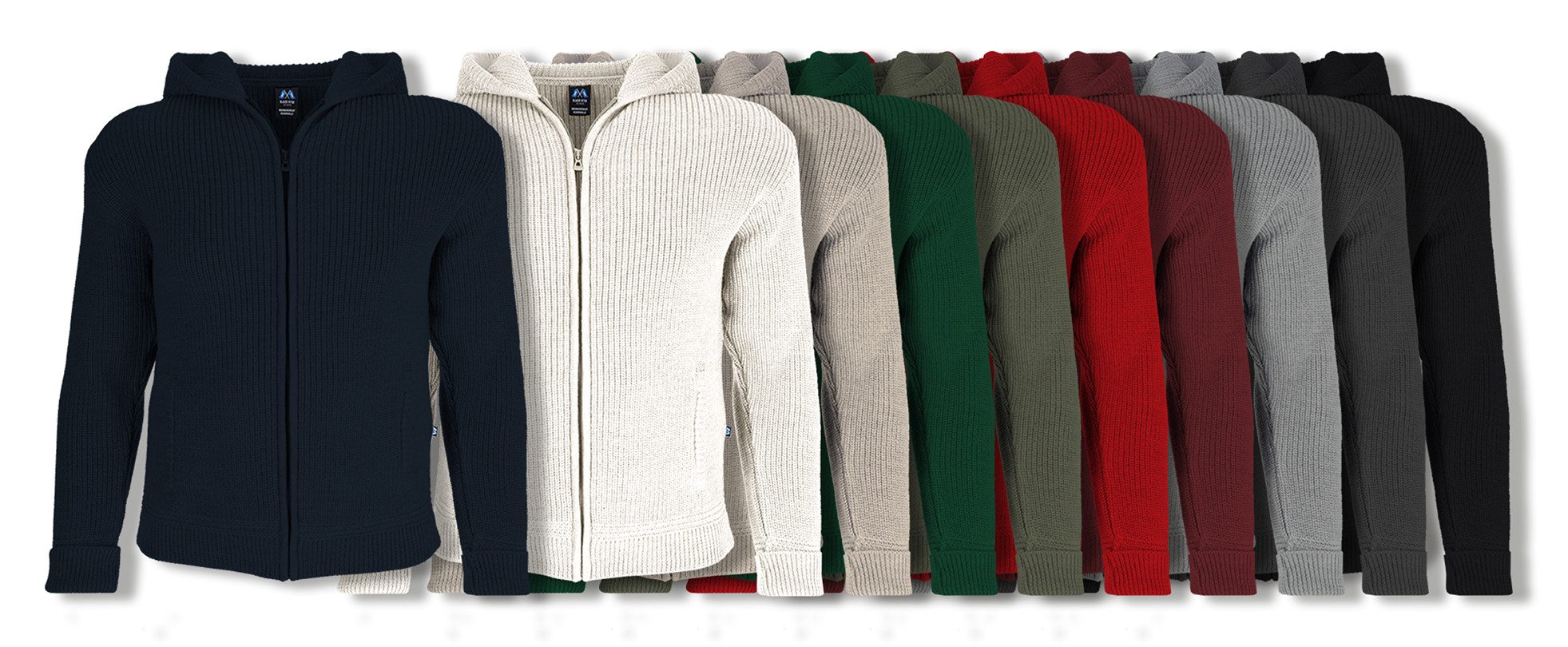 Blauer Peter Strickjacke aus Merino mit Kapuze und Taschen