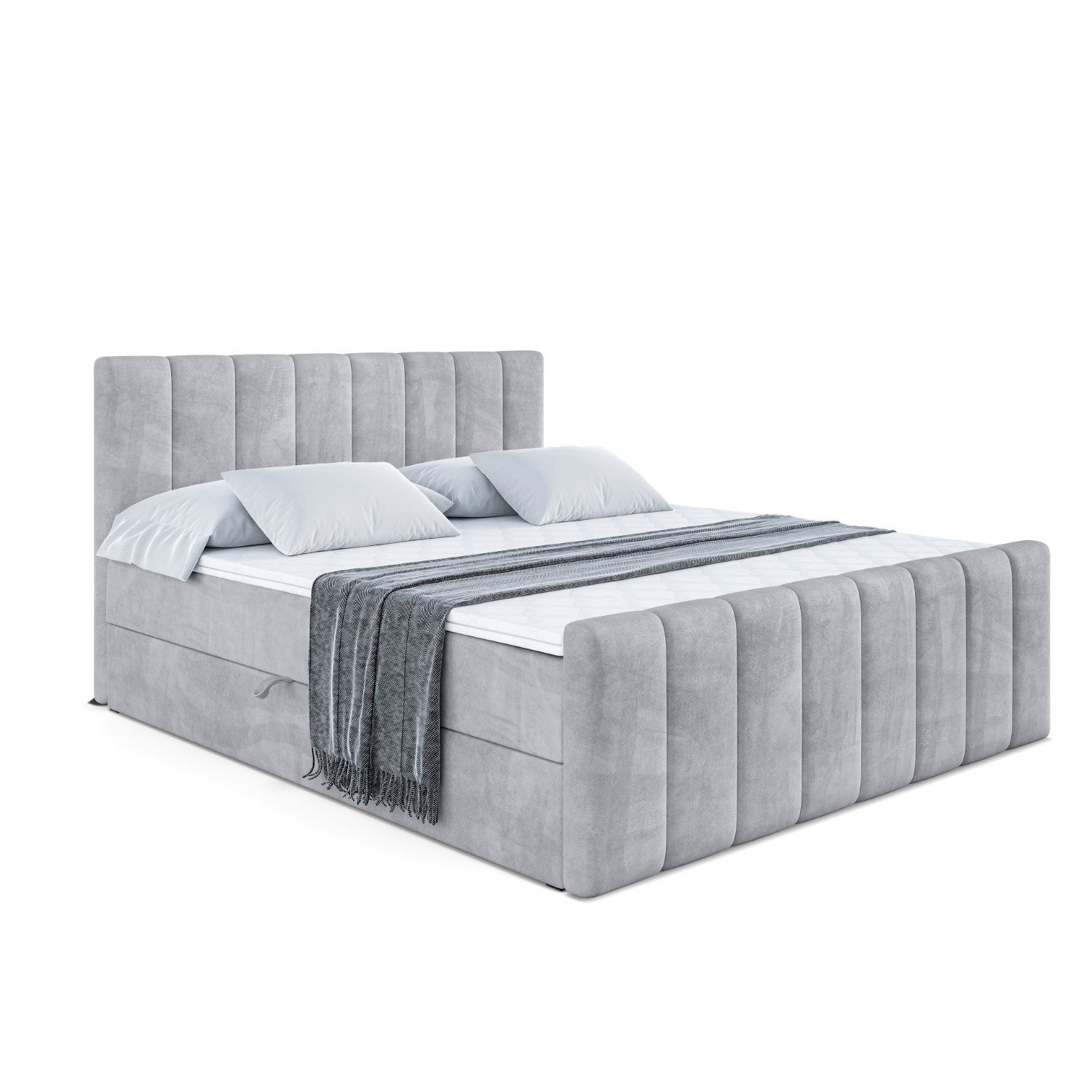 ALTDECOR Boxbett OTTA-Z (Multipocket-Matratze H4, H3 Matratze Bonellfederung, Topper, Kopfteil), Doppelbett mit Fußteil