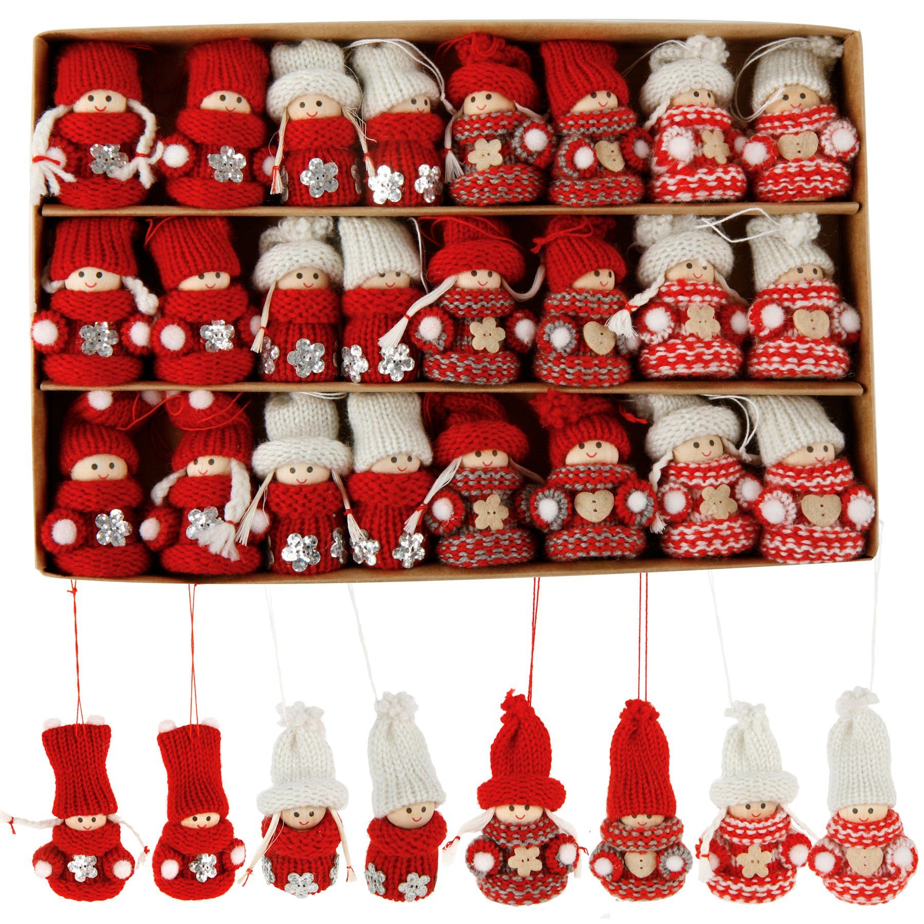 Spetebo Christbaumschmuck Wichtelkinder zum hängen 24er Set - Wichtel