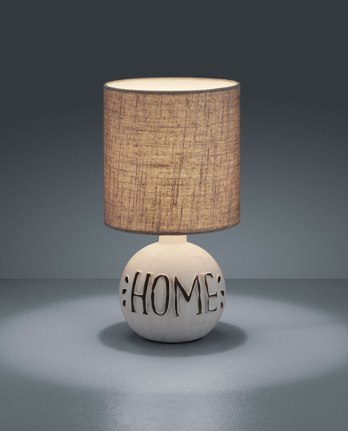 HOME-Schriftzug und wechselbar, mit Leuchten Keramikfuß E14Tischleuchte Schreibtischlampe Esna, Leuchtmittel TRIO