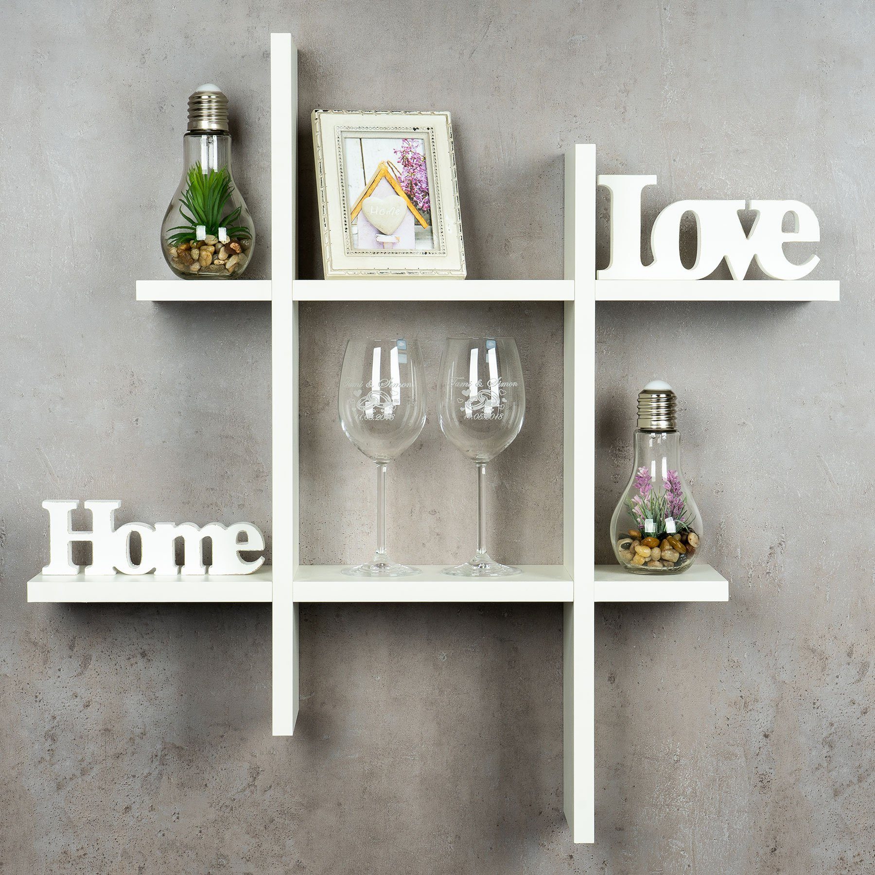 Levandeo® Wandregal, levandeo Hashtag Regal 75x75cm günstig online kaufen