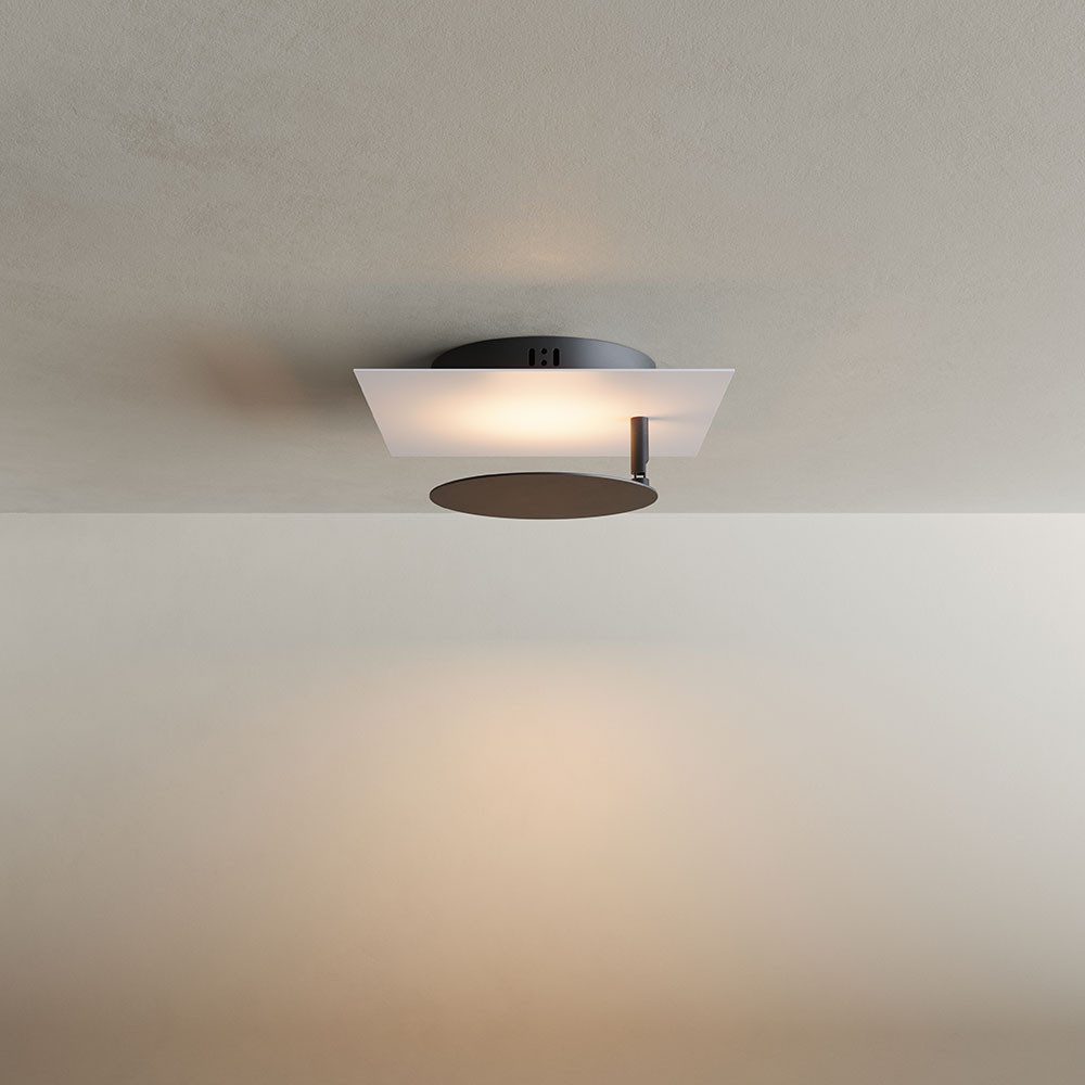 s.luce Deckenleuchte LED Wandlampe Deckenlampe Plate Weiß, Warmweiß