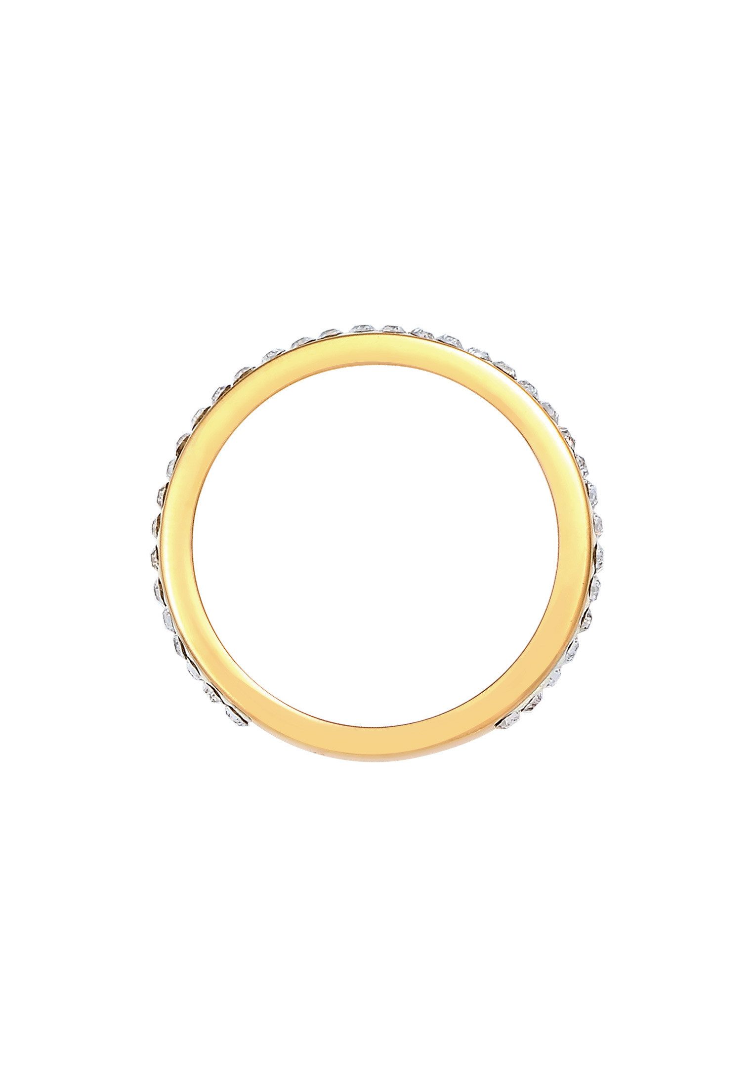 Elli Fingerring Bandring 925 Silber vergoldet, mit Kristallen von Swarovski®
