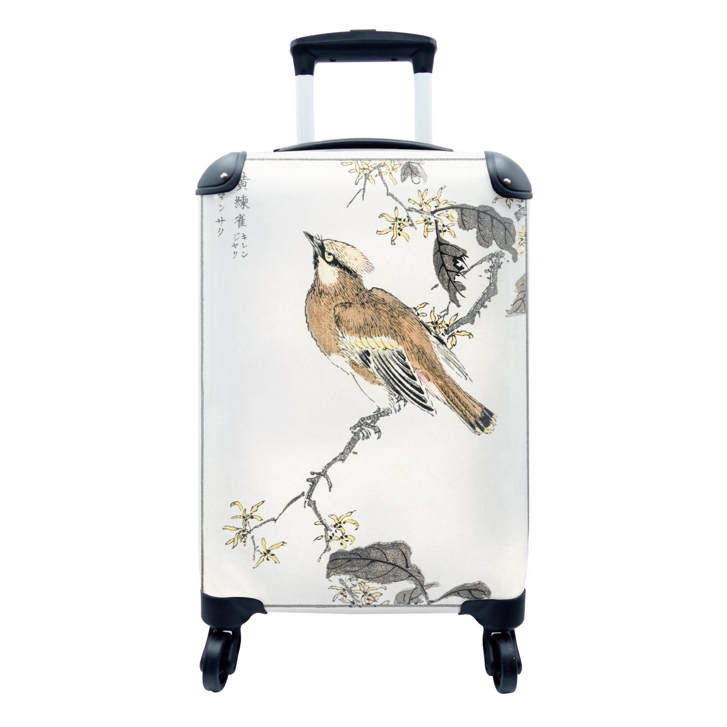 MuchoWow Handgepäckkoffer Vogel - Japanisch - Baum, 4 Rollen, Reisetasche mit rollen, Handgepäck für Ferien, Trolley, Reisekoffer