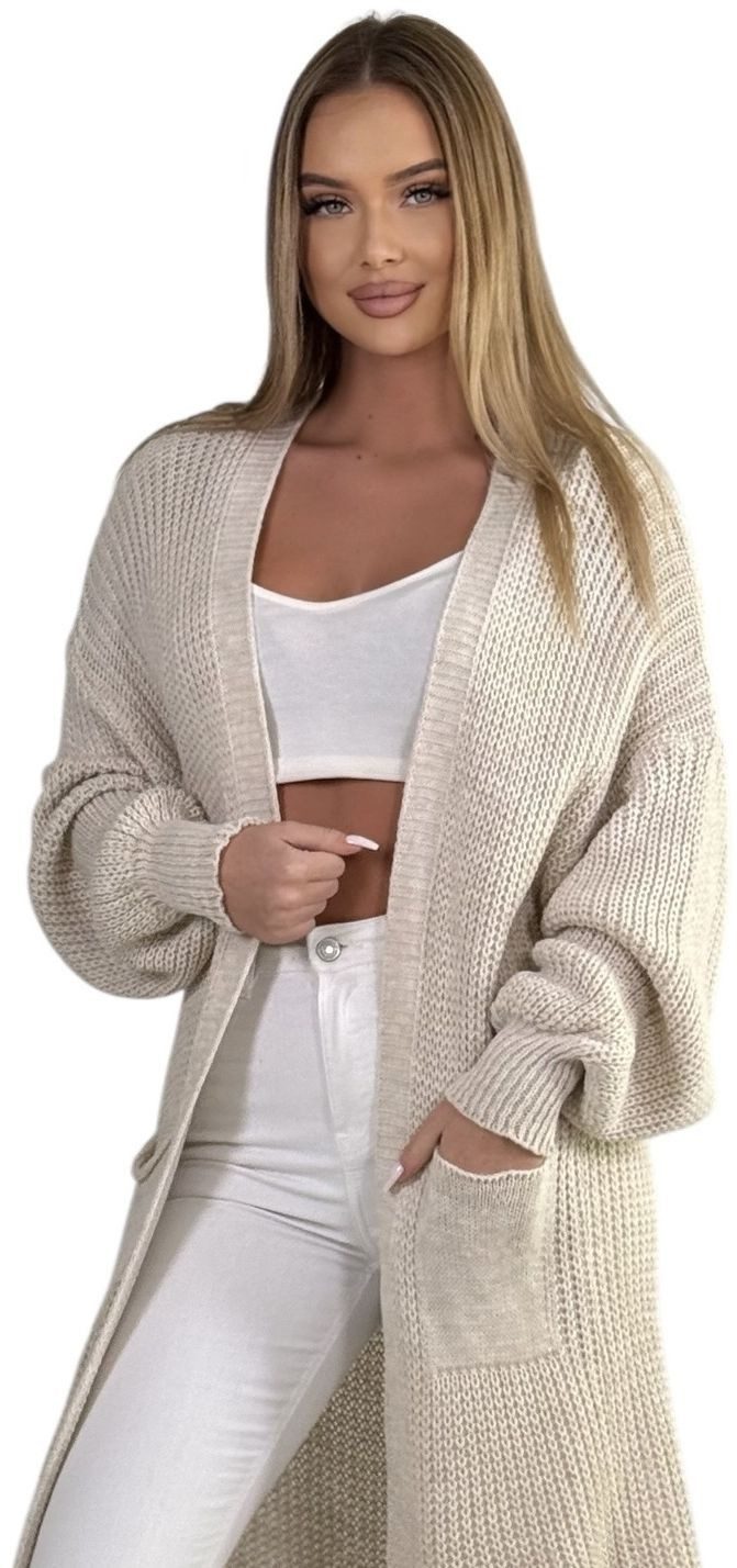 Mississhop Longstrickjacke Cardigan Longstrickjacke extra lange Strickjacke M. 384