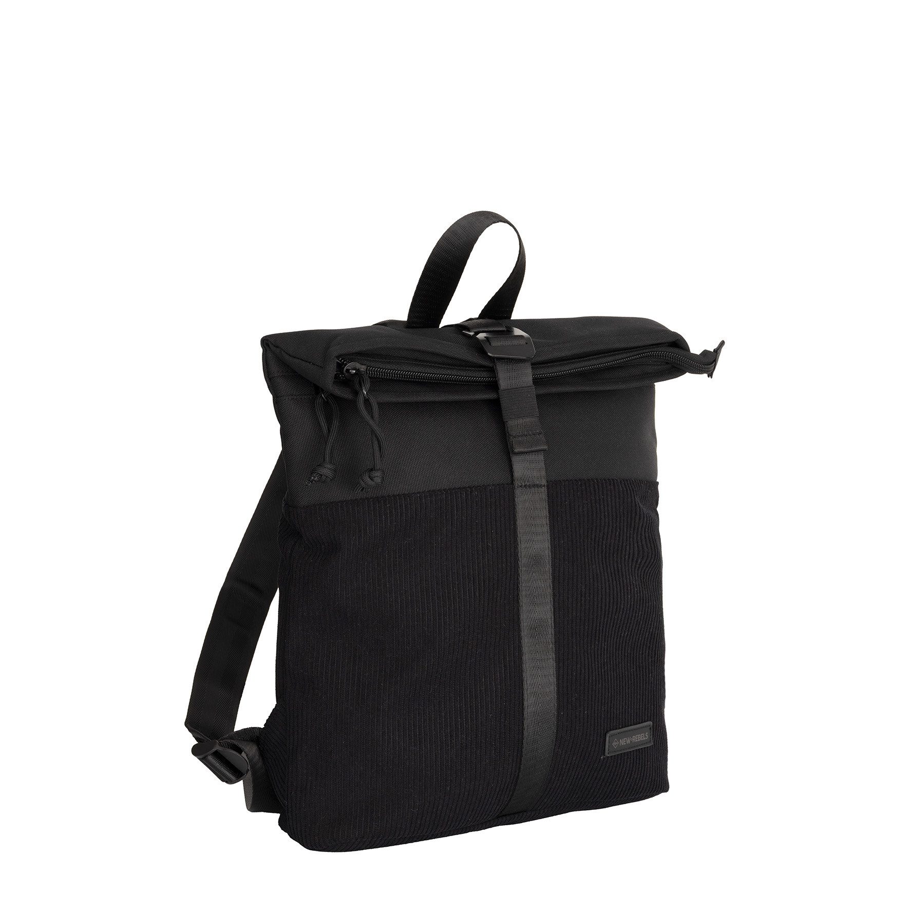 NEW REBELS Cityrucksack kleiner Roll Up RollTop Kurier Rucksack Ribbi Los Angeles Cord, trendige Kordoptik