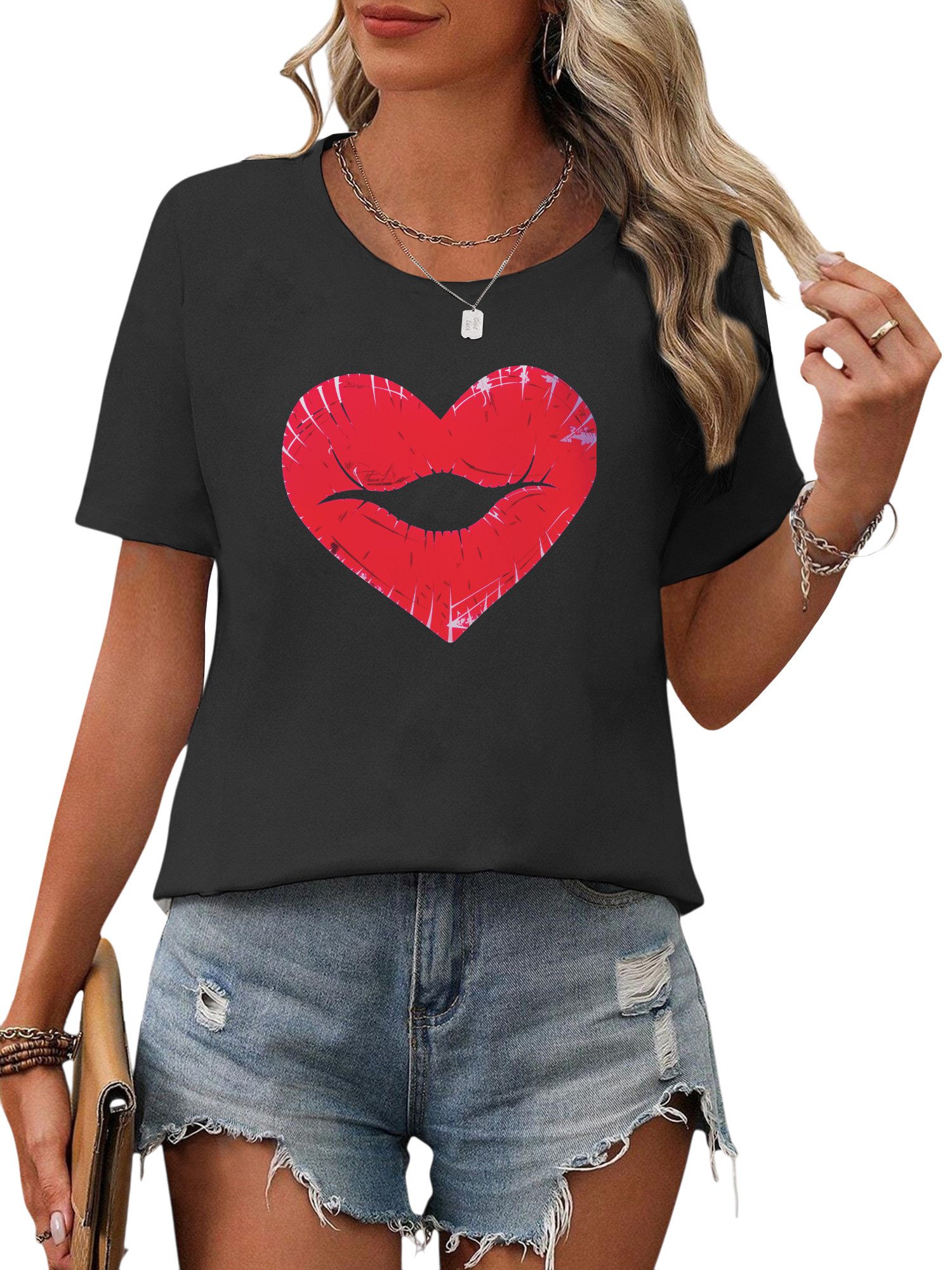 PYL Kurzarmbluse Damen Bequemes Sommer Kurzarmbluse günstig online kaufen