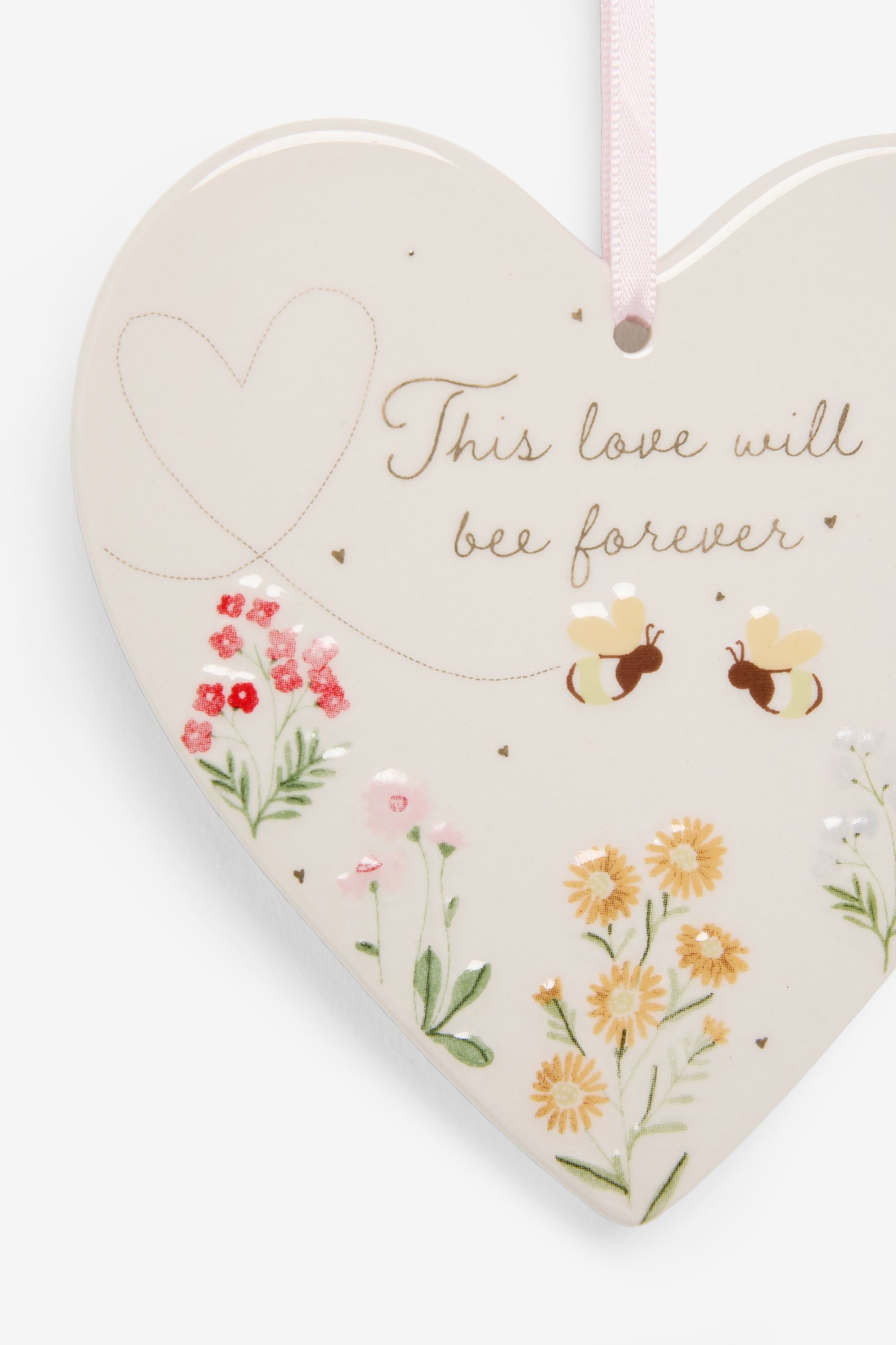 Next Wanddekoobjekt Florales Schild „Love“ mit Biene – Bild 4 von 4