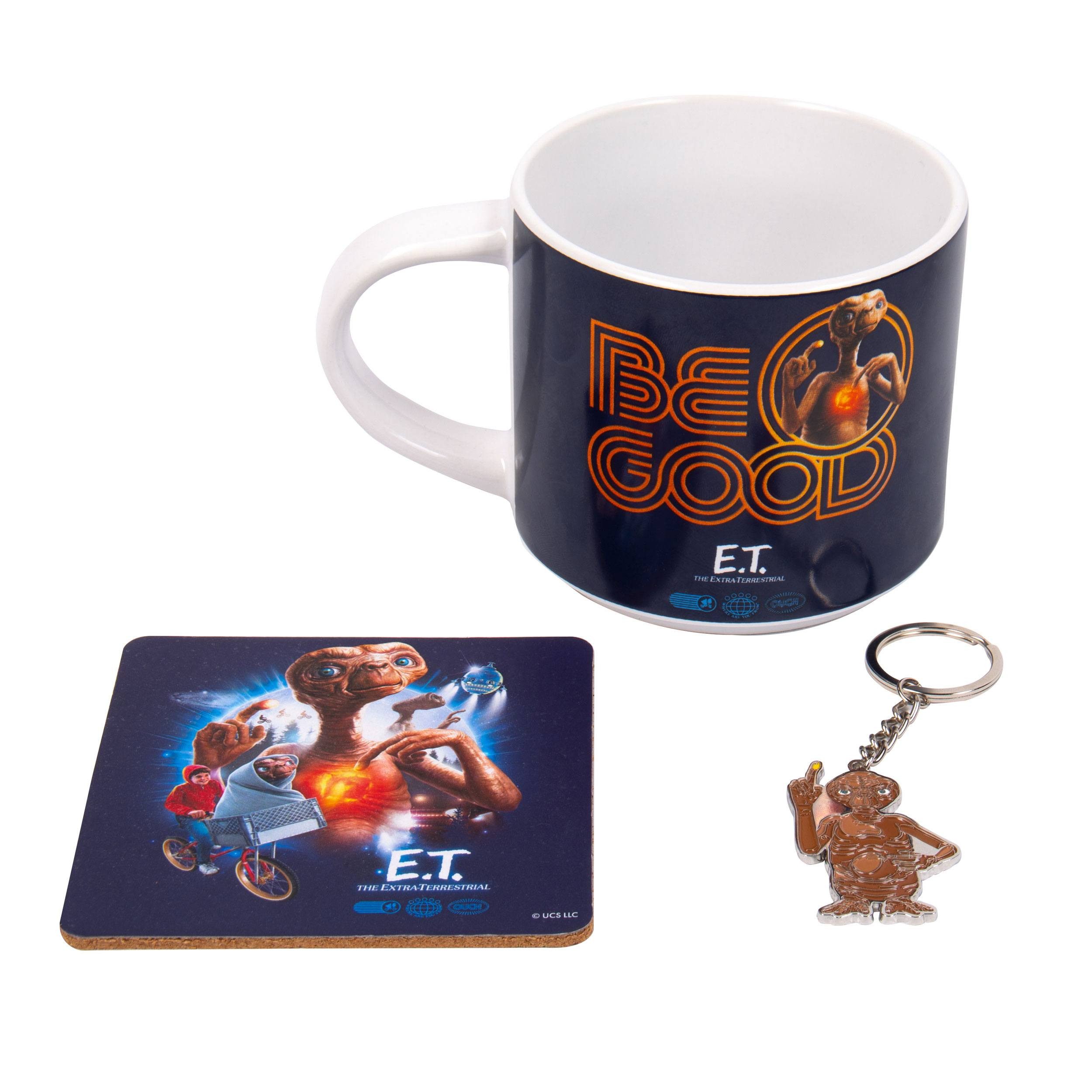 Fizz creations Tasse E.T. - Der Außerirdische Tasse, Untersetzer und Schlüsselanhänger Set, 1-tlg., Set aus Tasse, Untersetzer und Schlüsselanhänger