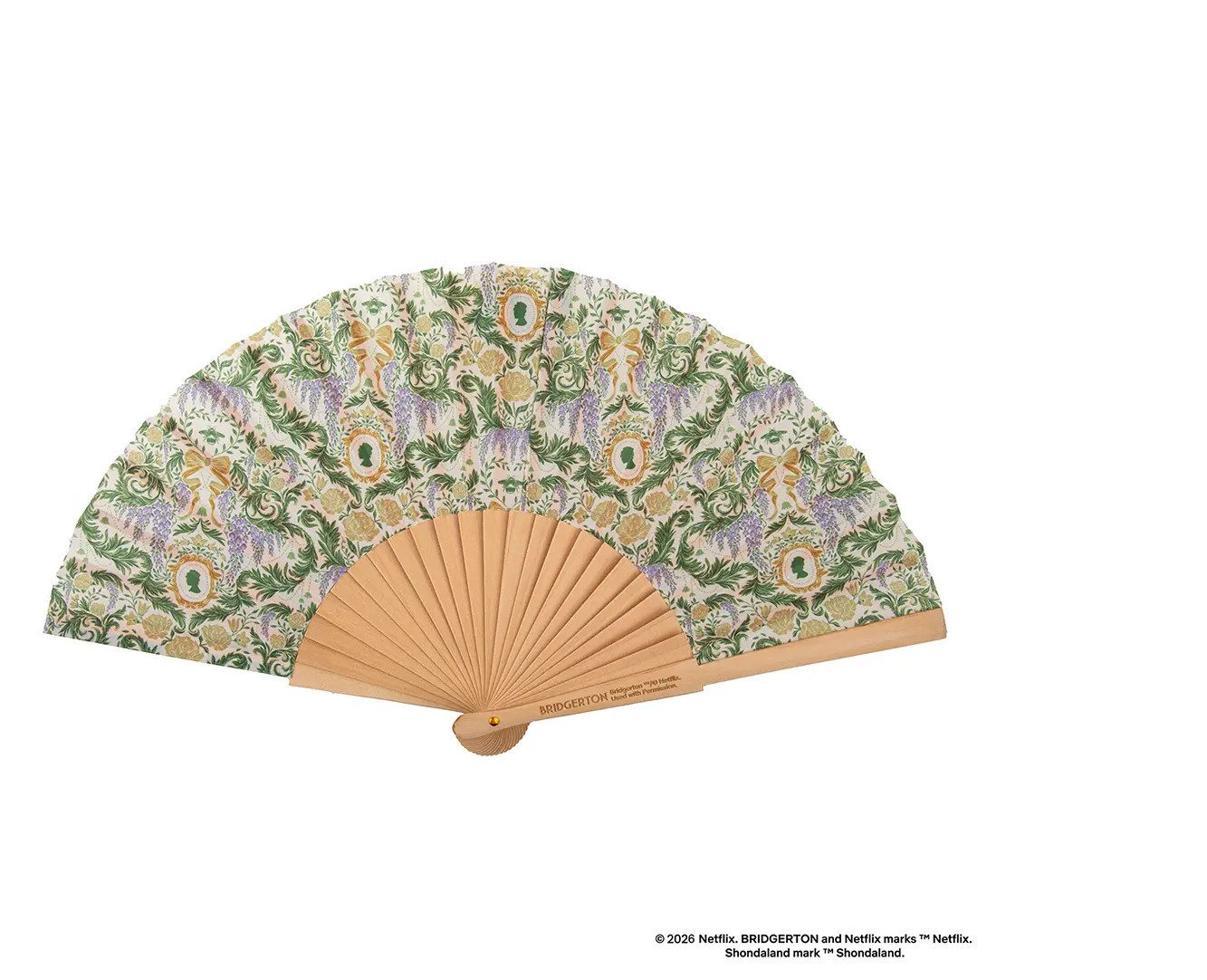 Cinereplicas Handfächer Green damask flourish fan - Bridgerton, (1-tlg)